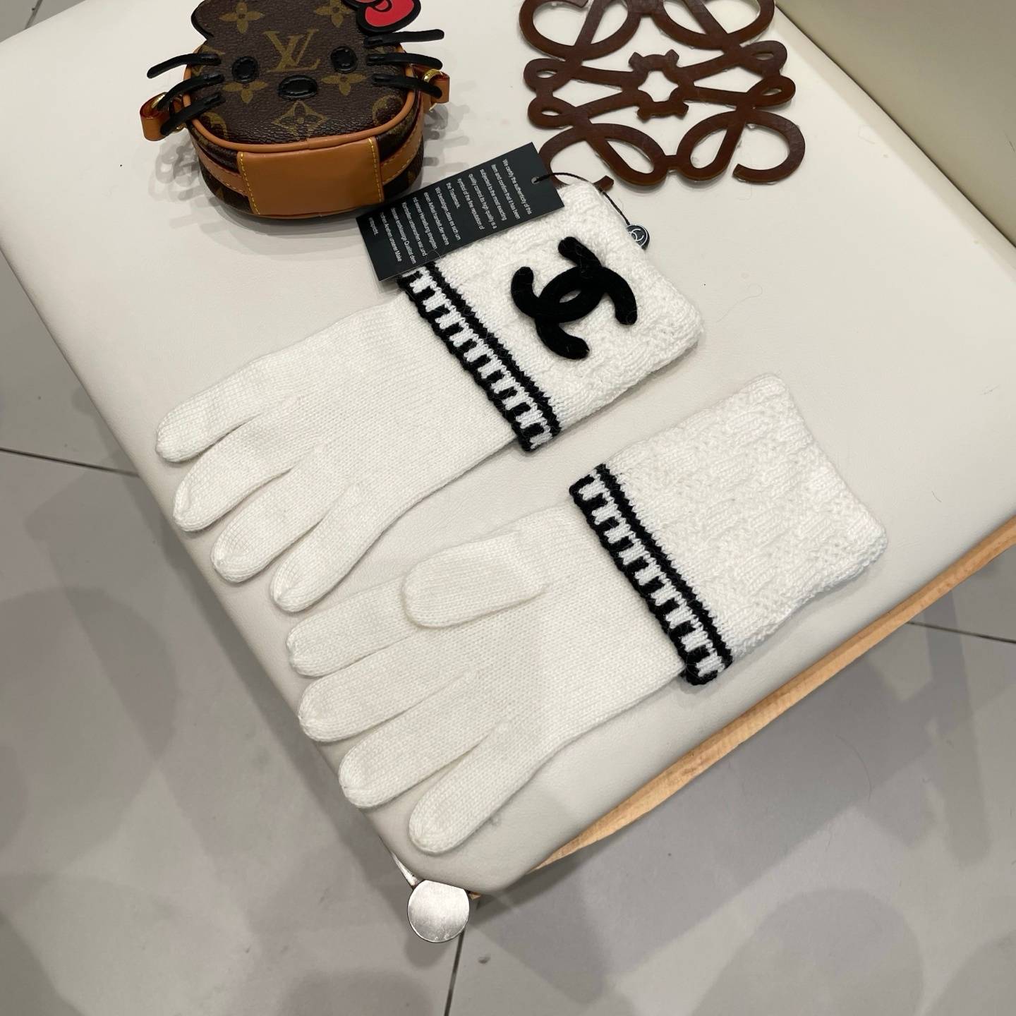 CHANEL シャネル ニット手袋 秋冬 防寒 通勤 全3色 - 画像 4