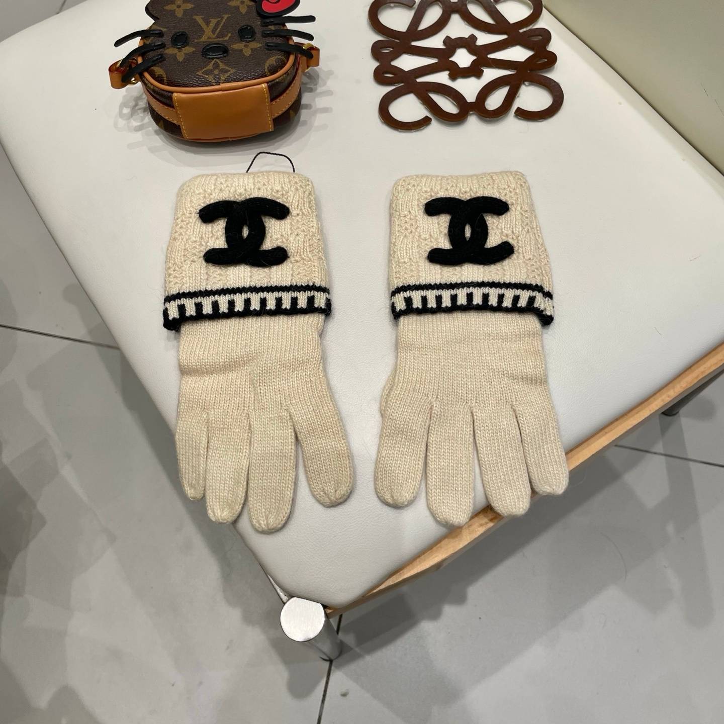 CHANEL シャネル ニット手袋 秋冬 防寒 通勤 全3色 - 画像 8