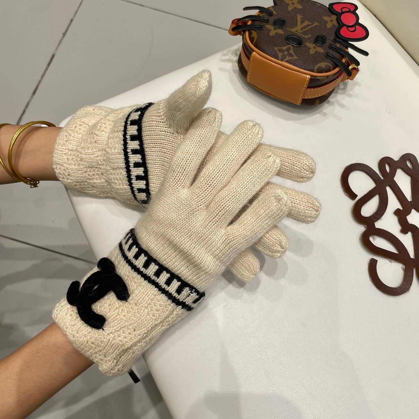 CHANEL シャネル ニット手袋 秋冬 防寒 通勤 全3色 - 画像 9