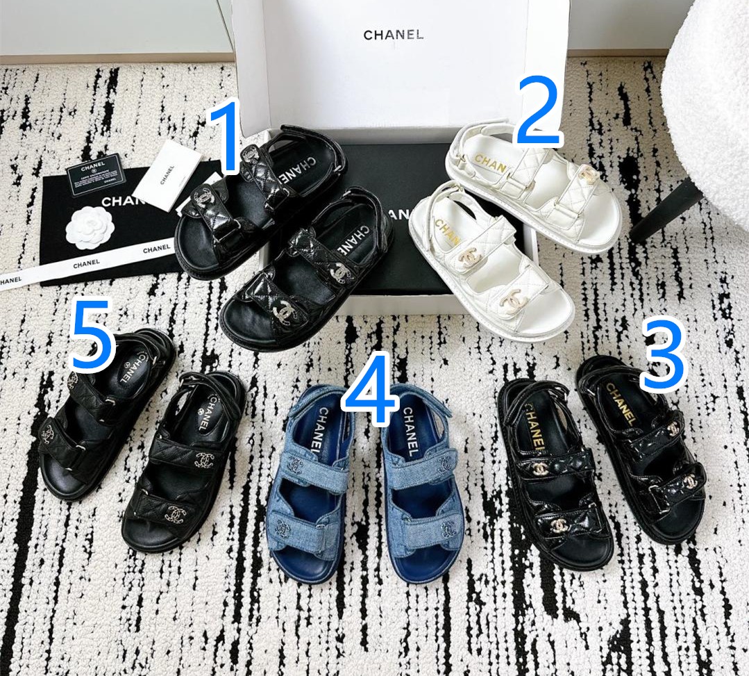 CHANEL　シャネル　サンダル　ビーチサンダル　エスパドリーユ厚底　マジックテープ　レディース選べる6色