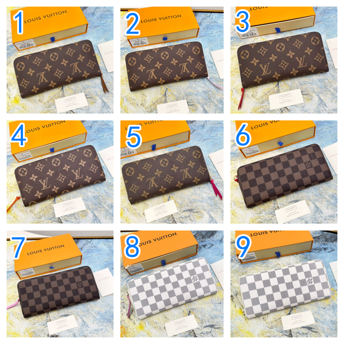 ルイヴィトン　Louis Vuitton　ポルトフォイユ・クレマンス　長財布　レディース　財布　ファスナー長財布　モノグラム/ダミエ　9色