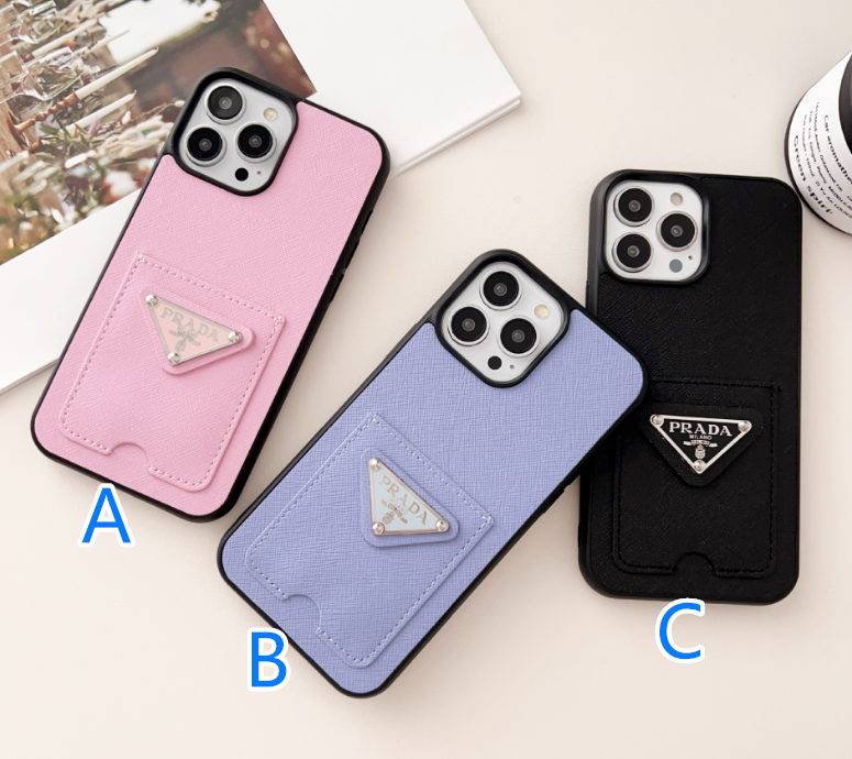 PRADA　プラダ　iPhoneケース　カード収納　携帯ケース　アイフォンケース　スマホケース　3色