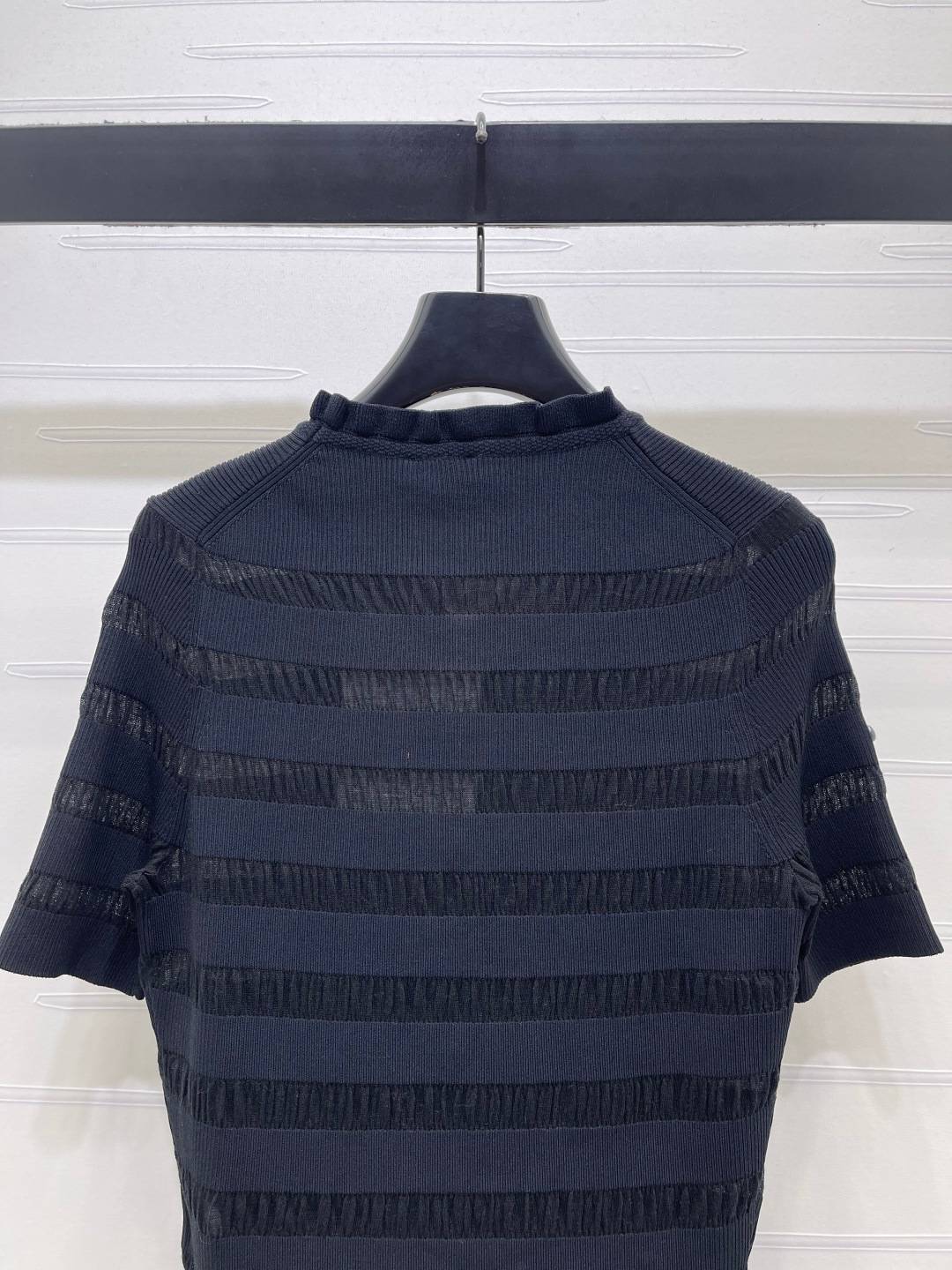 CHANEL シャネル ニットジャケット 半袖 ロング丈 ブラック - 画像 7