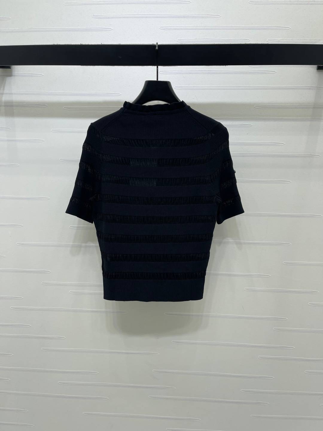 CHANEL シャネル ニットジャケット 半袖 ロング丈 ブラック - 画像 8