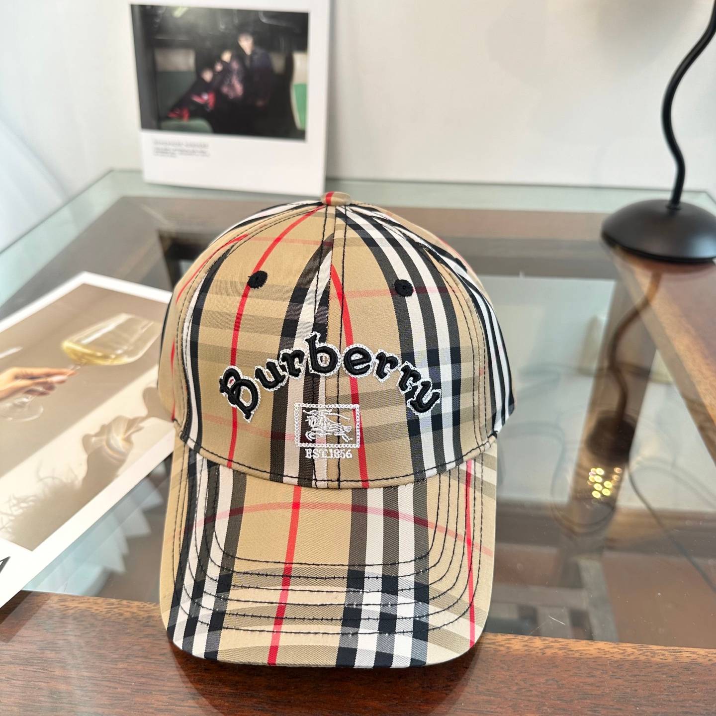 BURBERRY バーバリー キャップ ベースボールキャップ ロゴ刺繍 チェック柄 コットン ストリート メンズ レディース ユニセックス - 画像 3
