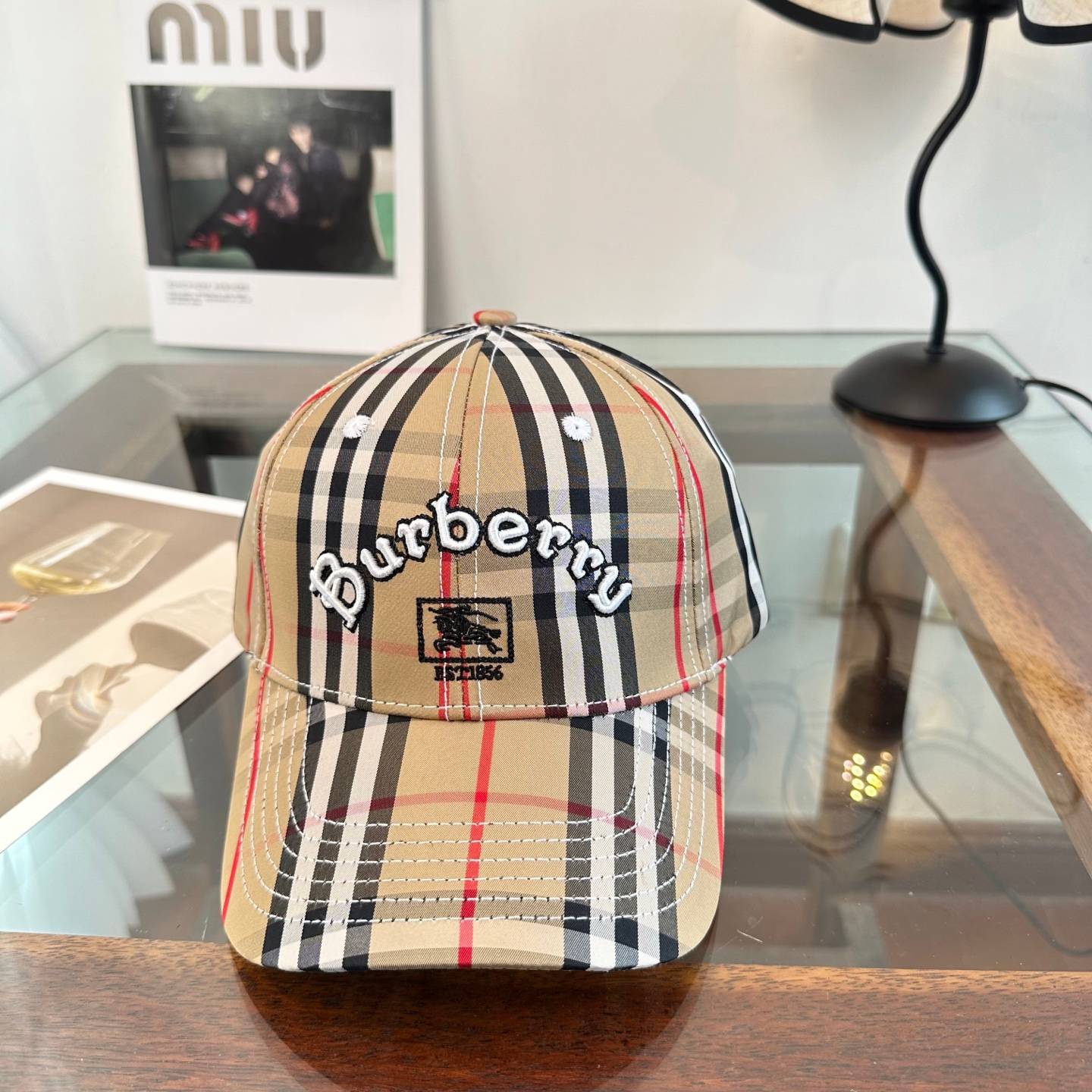 BURBERRY バーバリー キャップ ベースボールキャップ ロゴ刺繍 チェック柄 コットン ストリート メンズ レディース ユニセックス - 画像 6