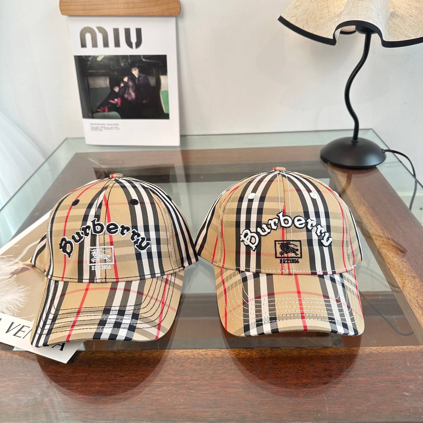BURBERRY バーバリー キャップ ベースボールキャップ ロゴ刺繍 チェック柄 コットン ストリート メンズ レディース ユニセックス - 画像 7