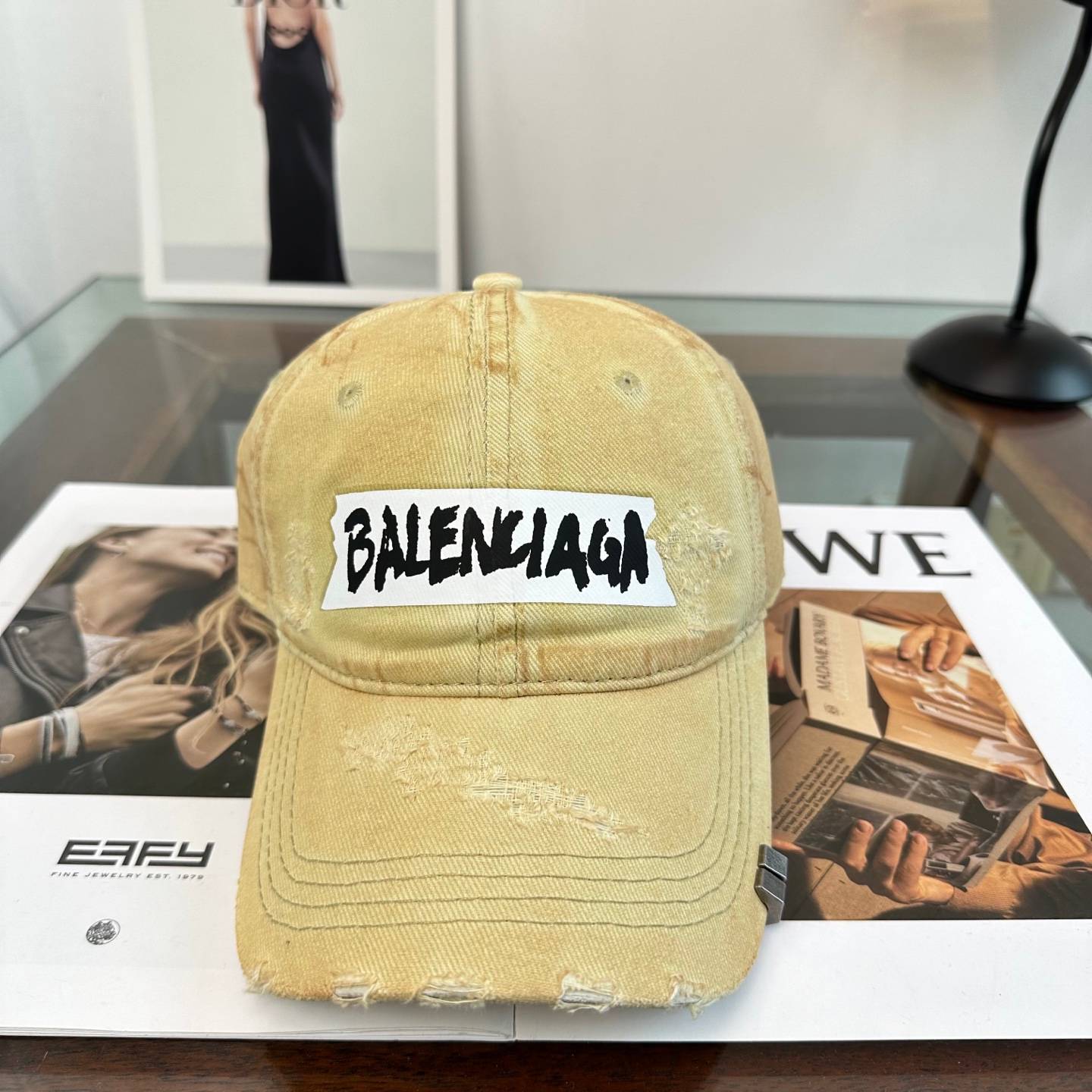 BALENCIAGA バレンシアガ キャップ ロゴ刺繍 メッシュキャップ デニム ワッペン ストリート サイズ調整可能 ブラック ホワイト ネイビー ベージュ