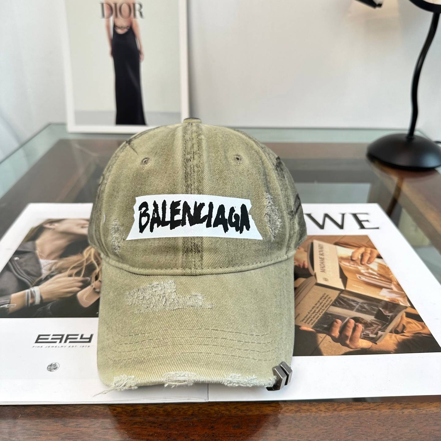 BALENCIAGA バレンシアガ キャップ ロゴ刺繍 メッシュキャップ デニム ワッペン ストリート サイズ調整可能 ブラック ホワイト ネイビー ベージュ - 画像 3