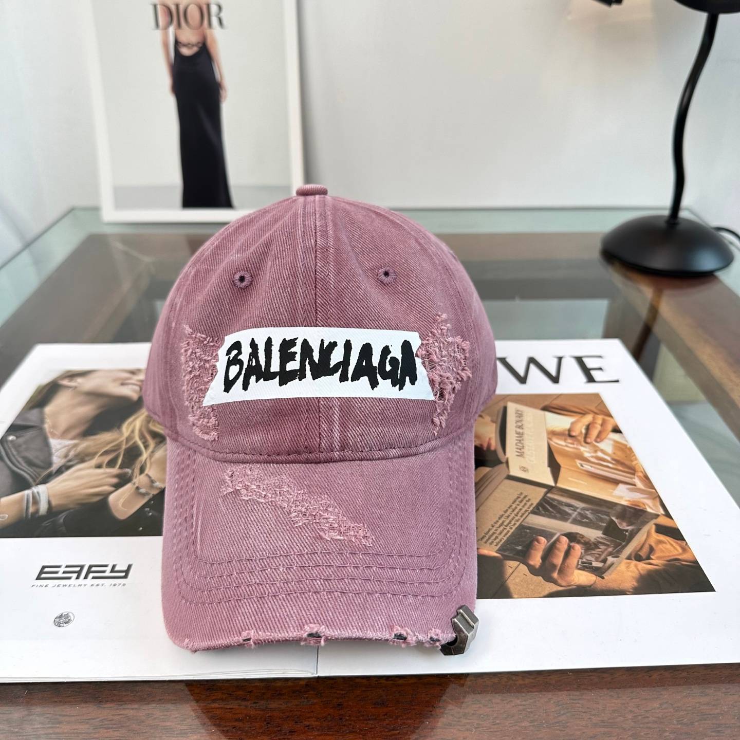 BALENCIAGA バレンシアガ キャップ ロゴ刺繍 メッシュキャップ デニム ワッペン ストリート サイズ調整可能 ブラック ホワイト ネイビー ベージュ - 画像 6