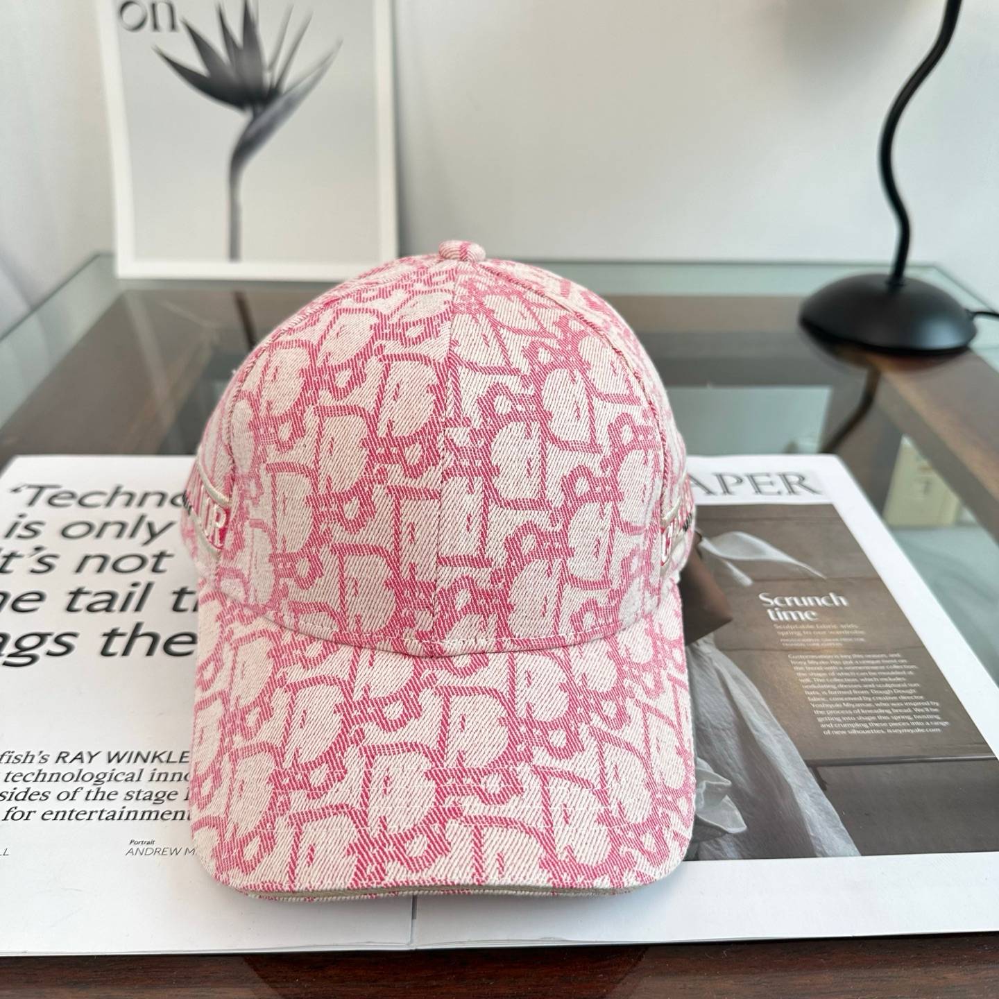 DIOR ディオール キャップ ベースボールキャップ ロゴ刺繍 デニム ポップカルチャー コラボ ブラック ホワイト レッド