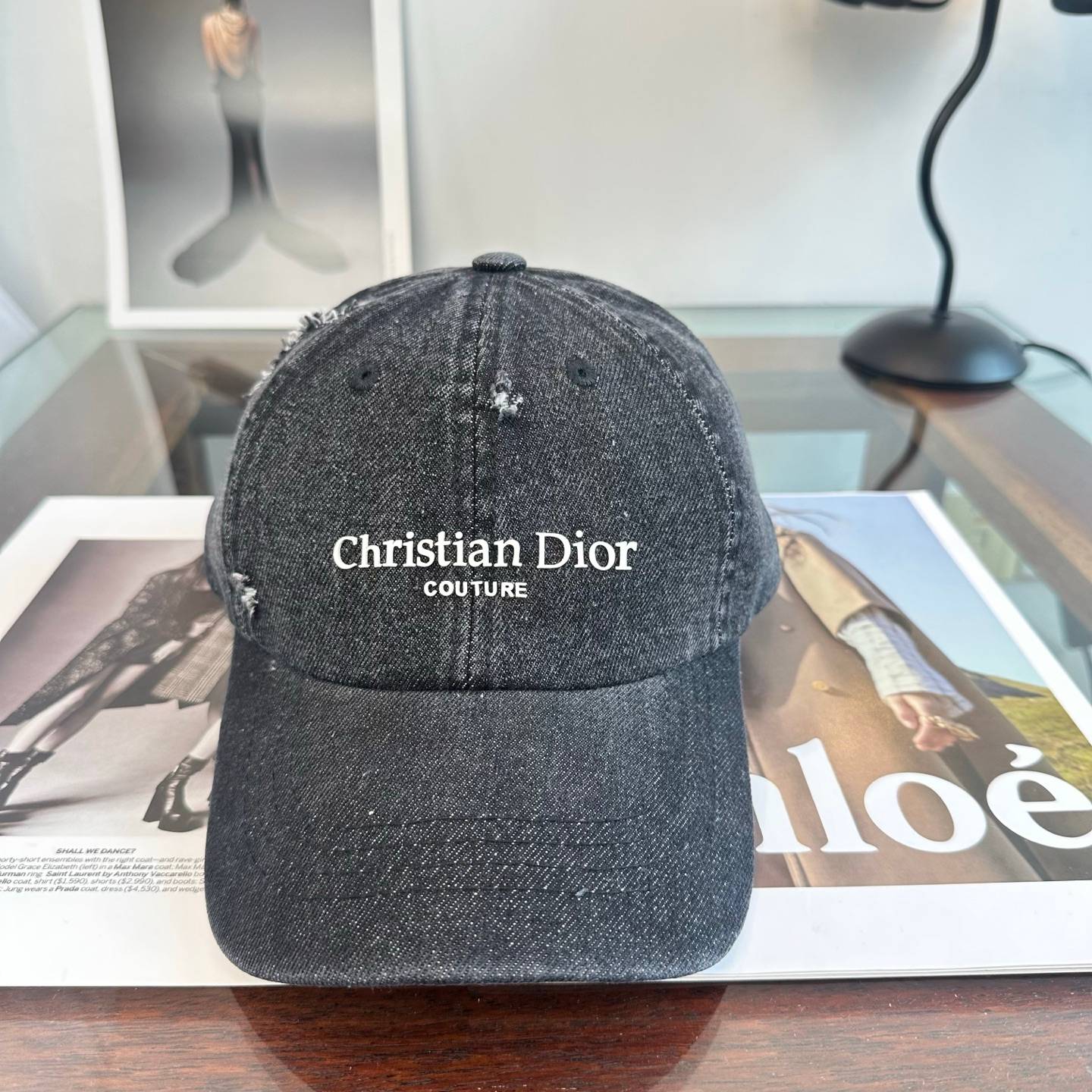 DIOR ディオール キャップ ベースボールキャップ ロゴ刺繍 デニム ポップカルチャー コラボ ブラック ホワイト レッド - 画像 7