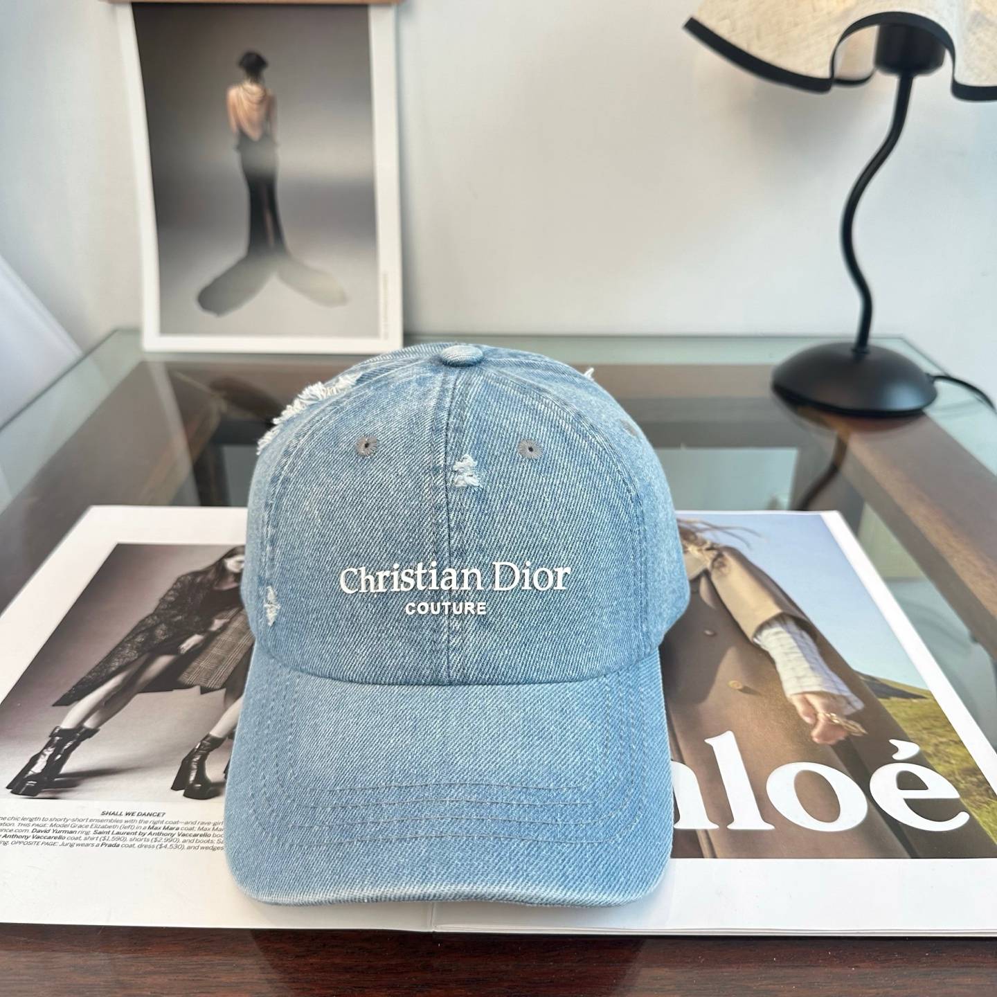 DIOR ディオール キャップ ベースボールキャップ ロゴ刺繍 デニム ポップカルチャー コラボ ブラック ホワイト レッド - 画像 8