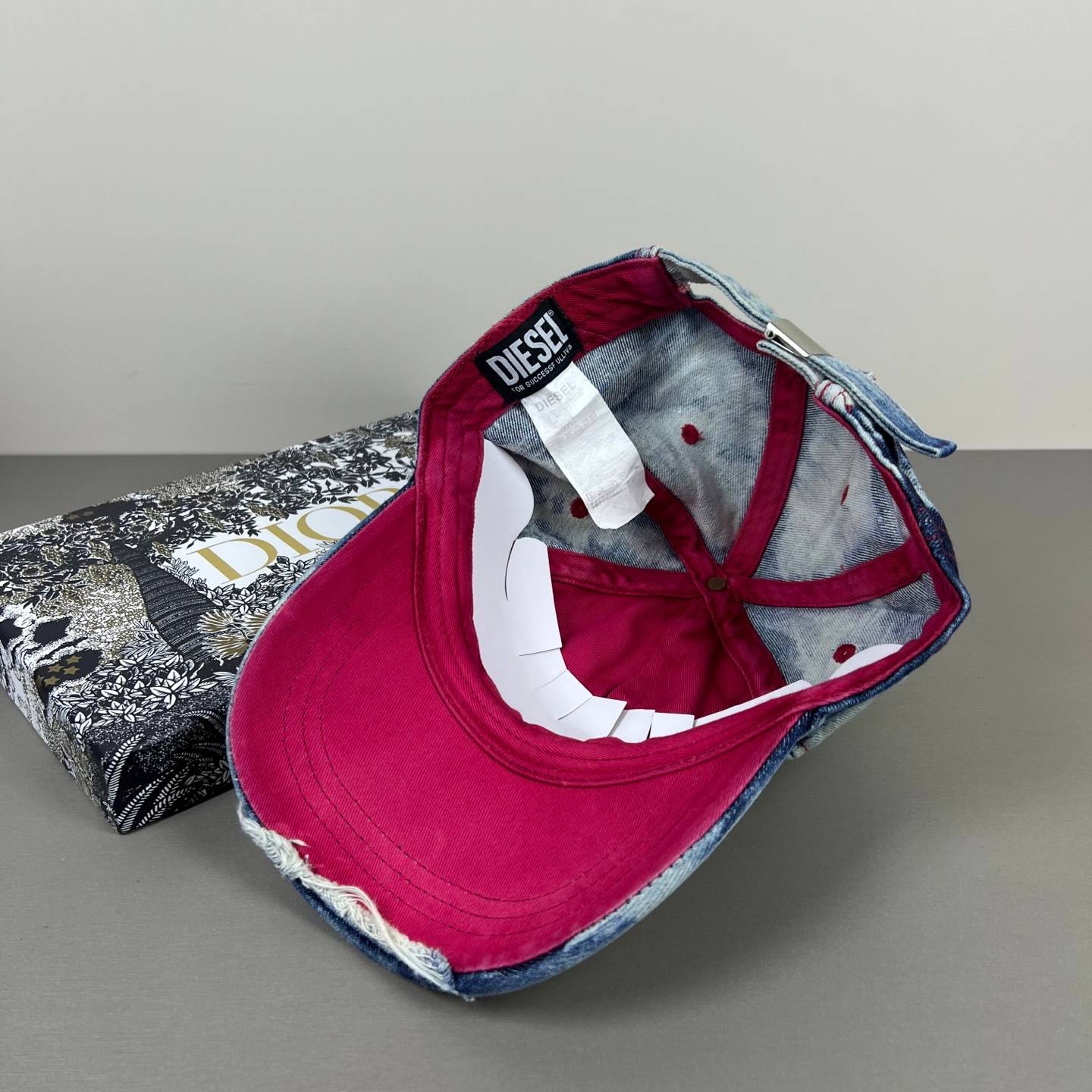 DIESEL ディーゼル キャップ ベースボールキャップ デニム ロゴ刺繍 ワッペン 限定 アジャスター付き ユニセックス - 画像 3