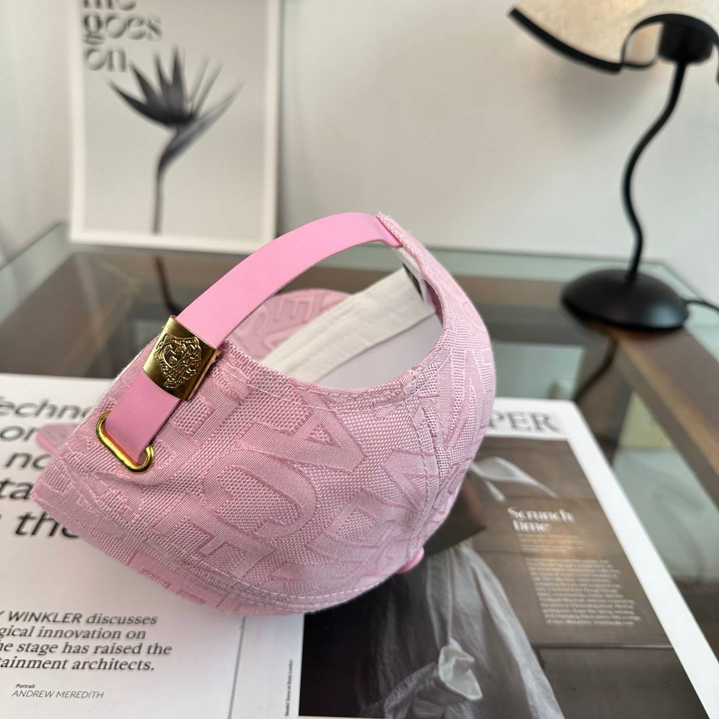 VERSACE ヴェルサーチェ キャップ ロゴ刺繍 メタリックゴールドバックル コットン素材 ストリート ユニセックス ブラック ホワイト ベージュ ネイビー - 画像 14