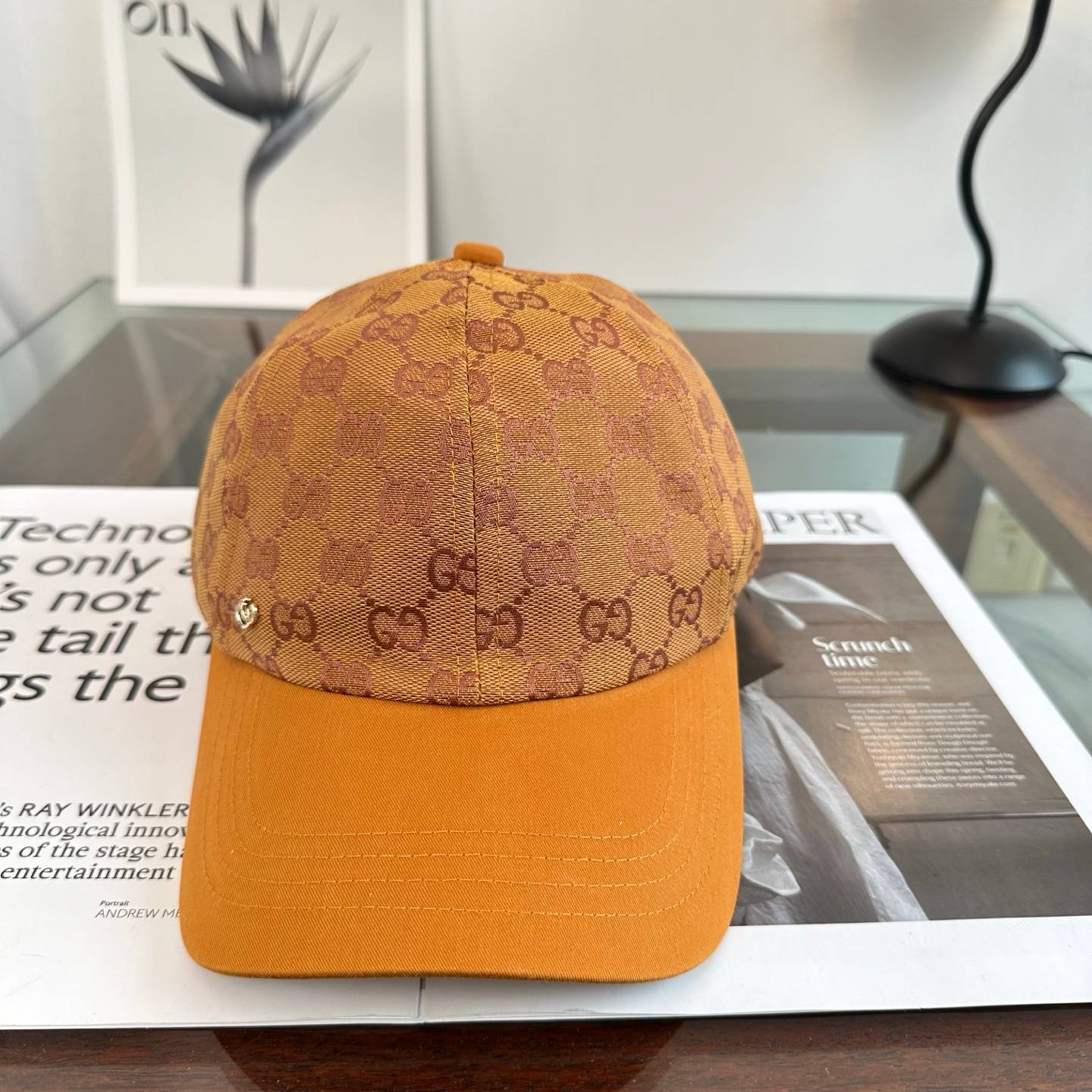 GUCCI グッチ ベースボールキャップ ロゴ刺繍 ボックスロゴ ローキャップ コットン ストリート ユニセックス ブラック ベージュ - 画像 4