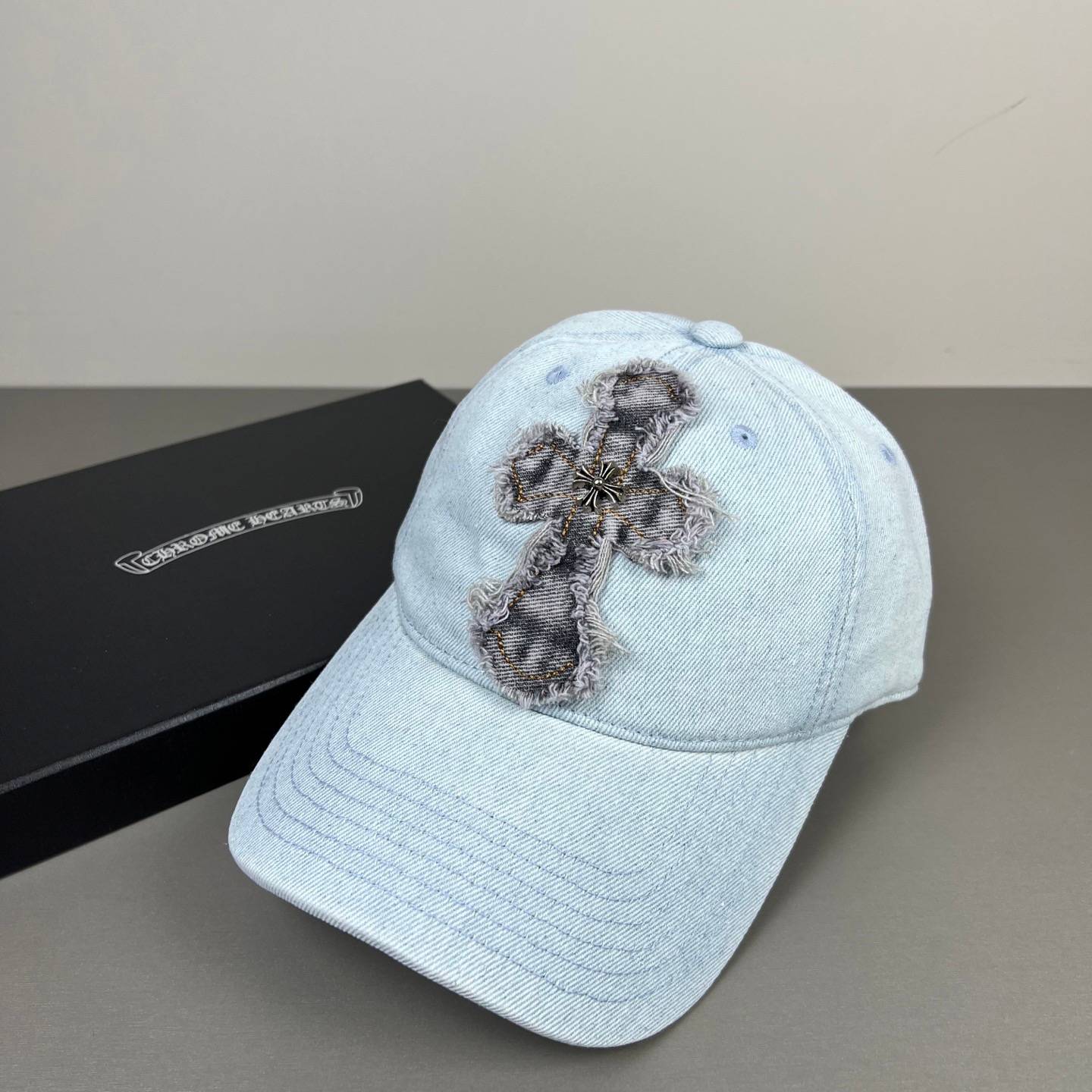 CHROME HEARTS クロムハーツ キャップ ロゴ刺繍 ローキャップ デニム ストリート ユニセックス ブラック ネイビー ベージュ - 画像 3