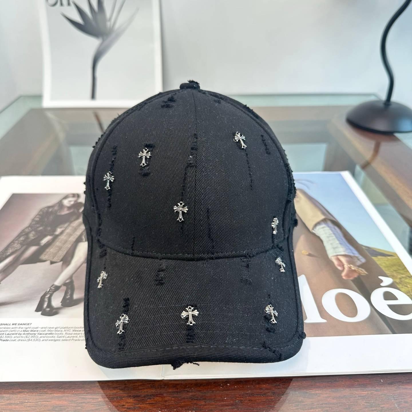 CHROME HEARTS クロムハーツ キャップ ロゴ刺繍 ローキャップ デニム ストリート ユニセックス ブラック ネイビー ベージュ - 画像 6