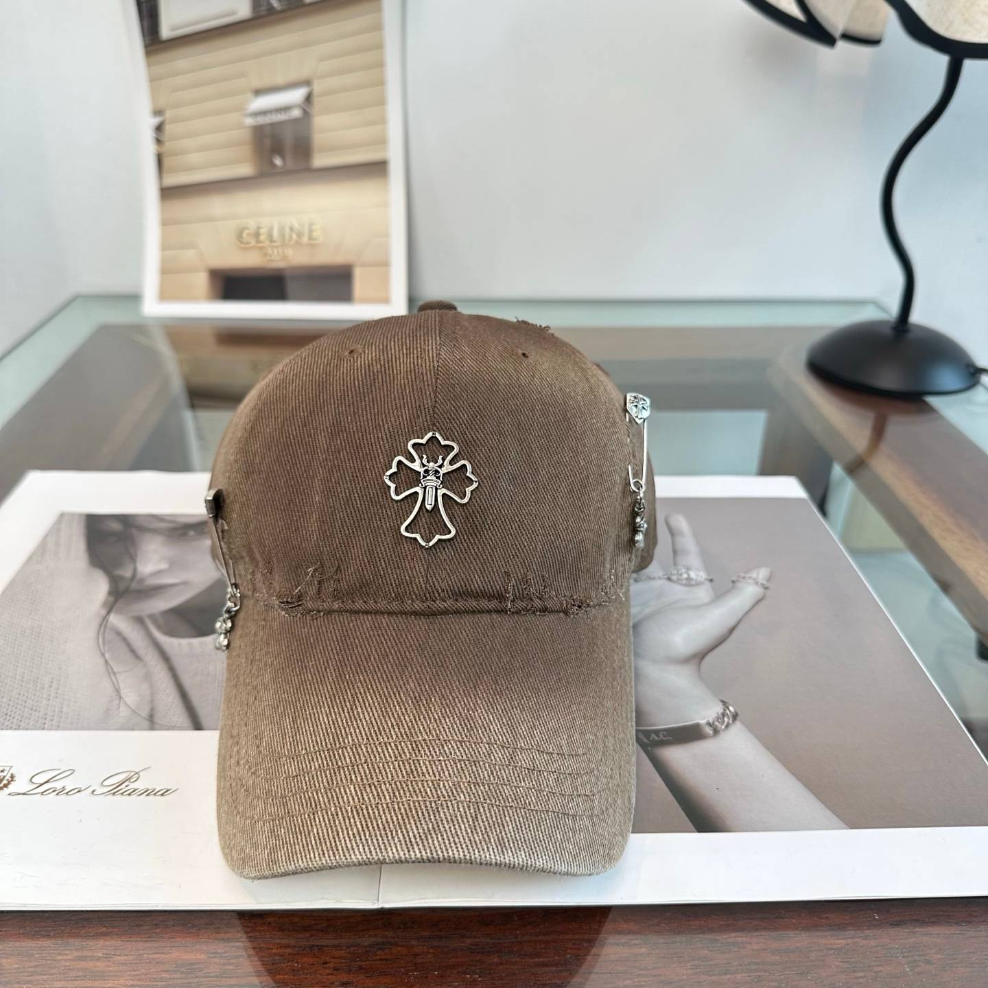 CHROME HEARTS クロムハーツ キャップ ロゴ刺繍 ローキャップ コットン ストリート 古着風 小顔効果 サイズ調整可能 - 画像 8