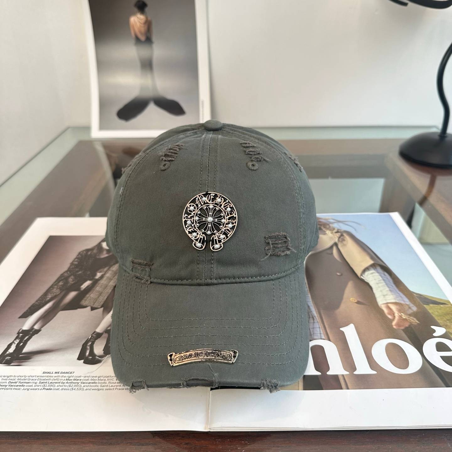 CHROME HEARTS クロムハーツ キャップ ロゴ刺繍 ローキャップ コットン ストリート 古着風 小顔効果 サイズ調整可能 - 画像 11