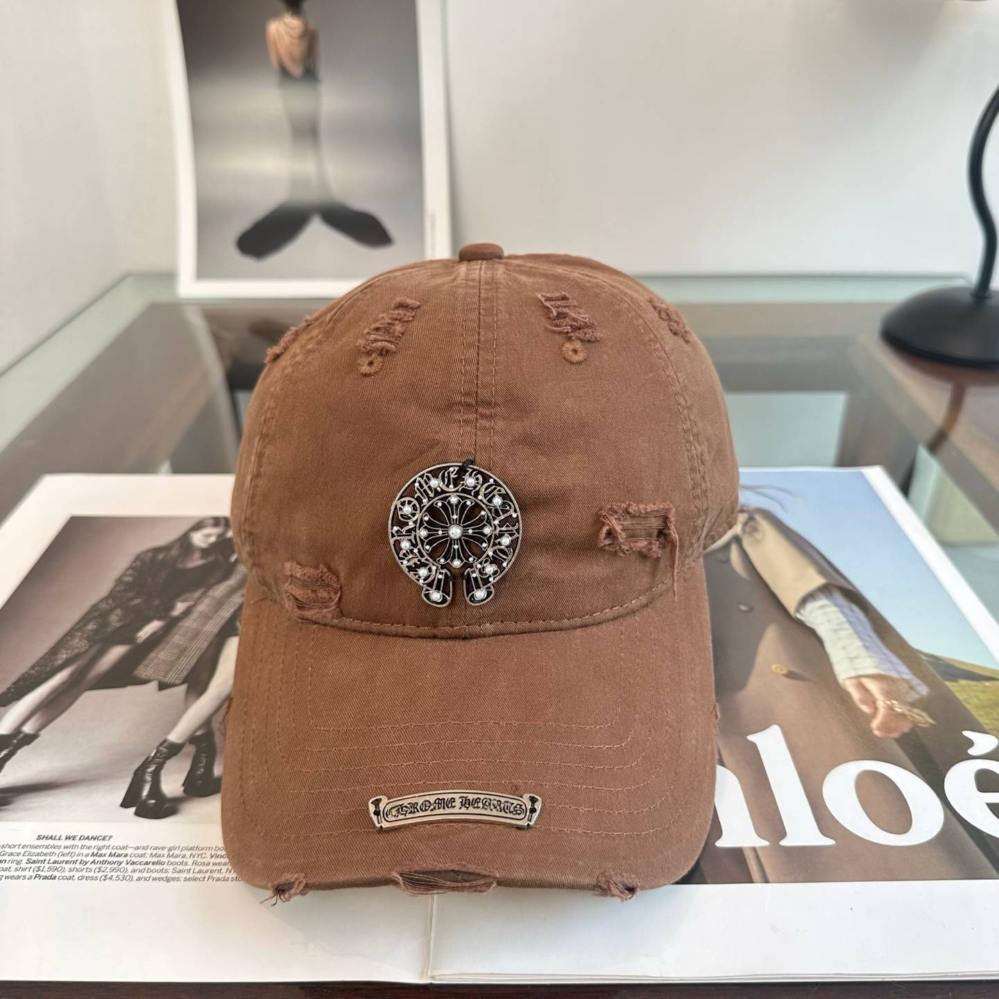 CHROME HEARTS クロムハーツ キャップ ロゴ刺繍 ローキャップ コットン ストリート 古着風 小顔効果 サイズ調整可能 - 画像 12