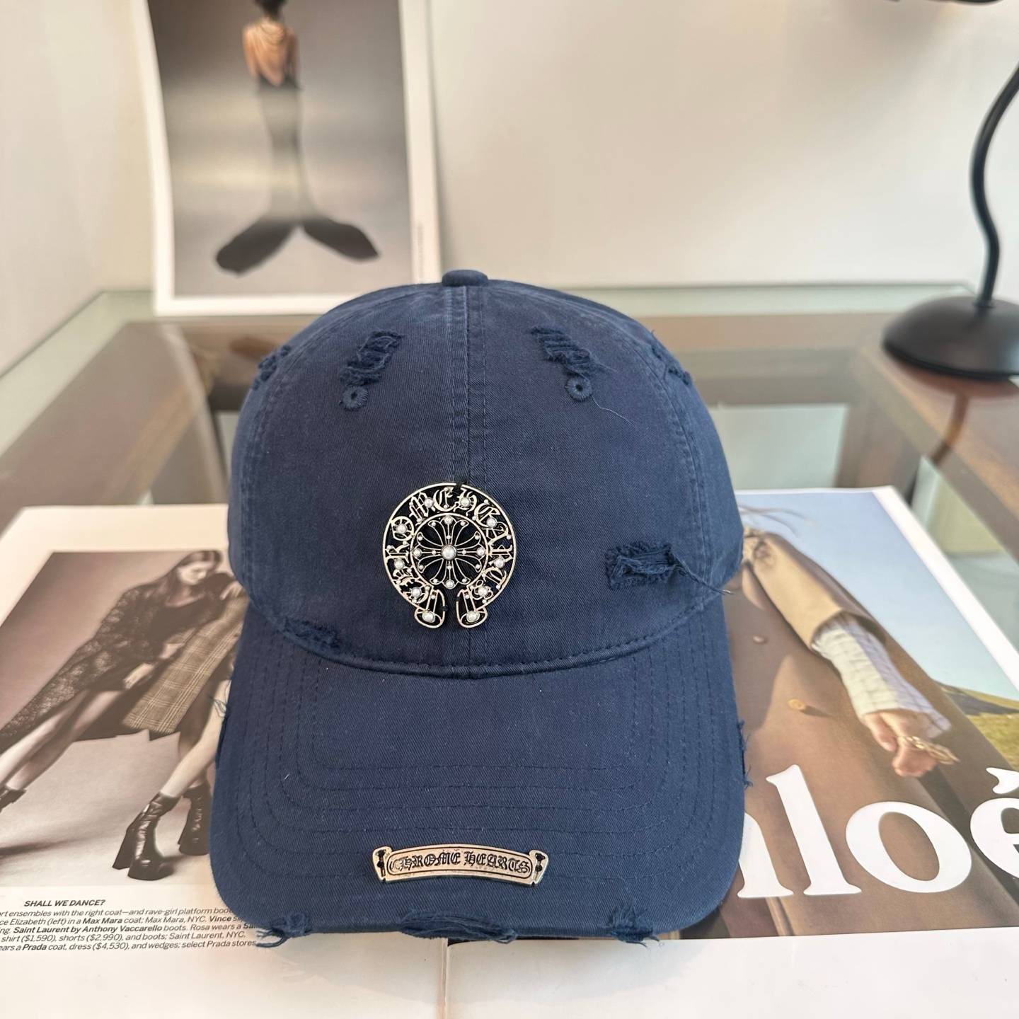 CHROME HEARTS クロムハーツ キャップ ロゴ刺繍 ローキャップ コットン ストリート 古着風 小顔効果 サイズ調整可能 - 画像 13