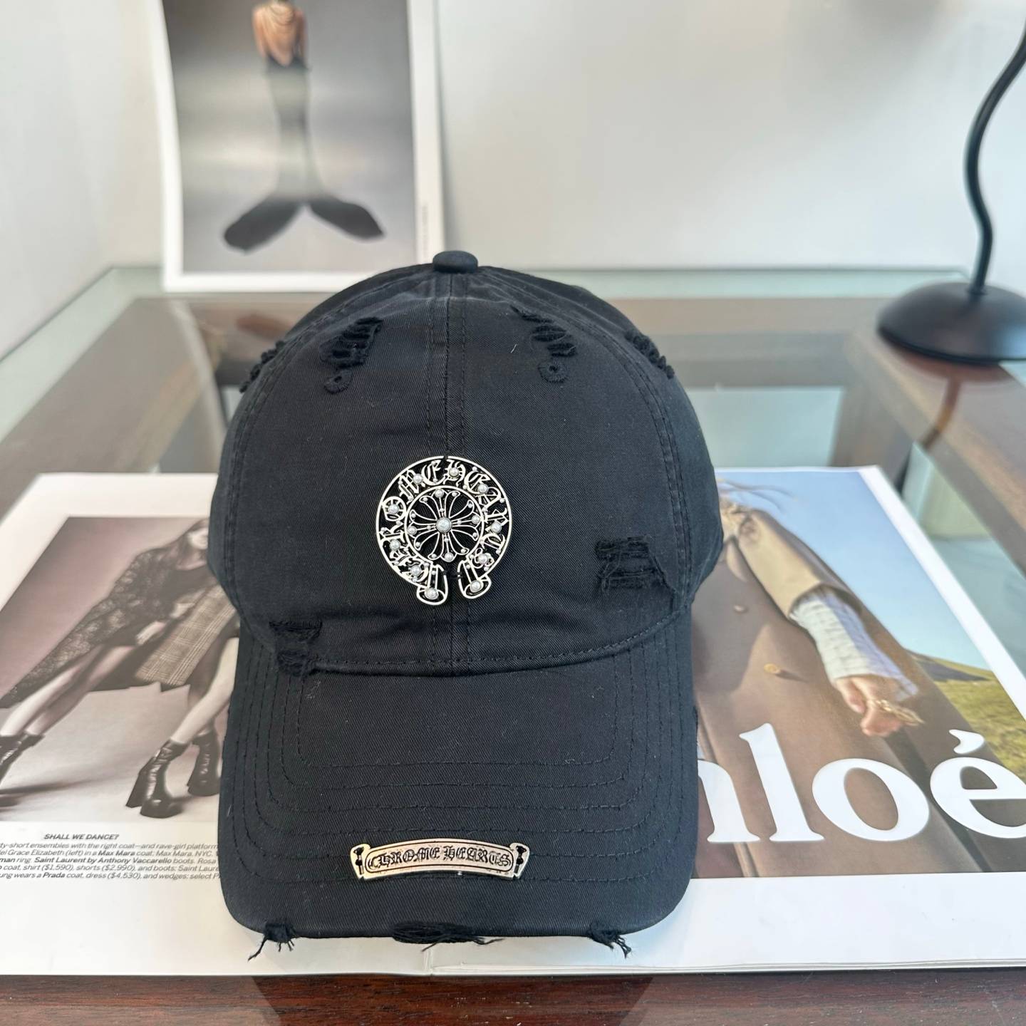 CHROME HEARTS クロムハーツ キャップ ロゴワッペン ローキャップ コットン メンズ レディース ユニセックス ストリート 古着風