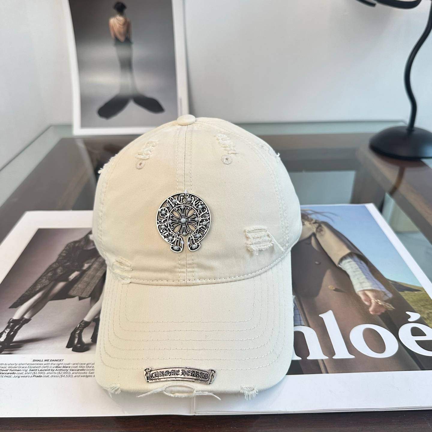 CHROME HEARTS クロムハーツ キャップ ロゴワッペン ローキャップ コットン メンズ レディース ユニセックス ストリート 古着風 - 画像 2