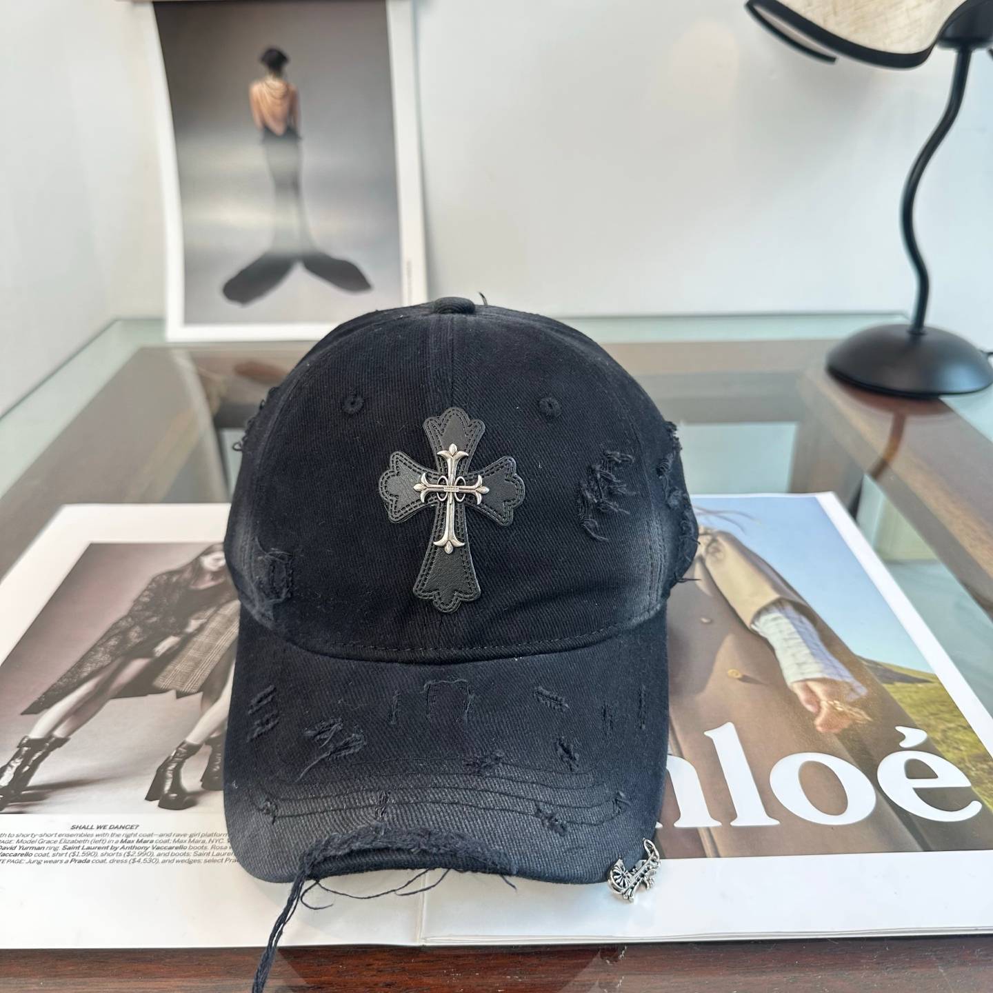 CHROME HEARTS クロムハーツ キャップ ロゴワッペン ローキャップ コットン メンズ レディース ユニセックス ストリート 古着風 - 画像 5