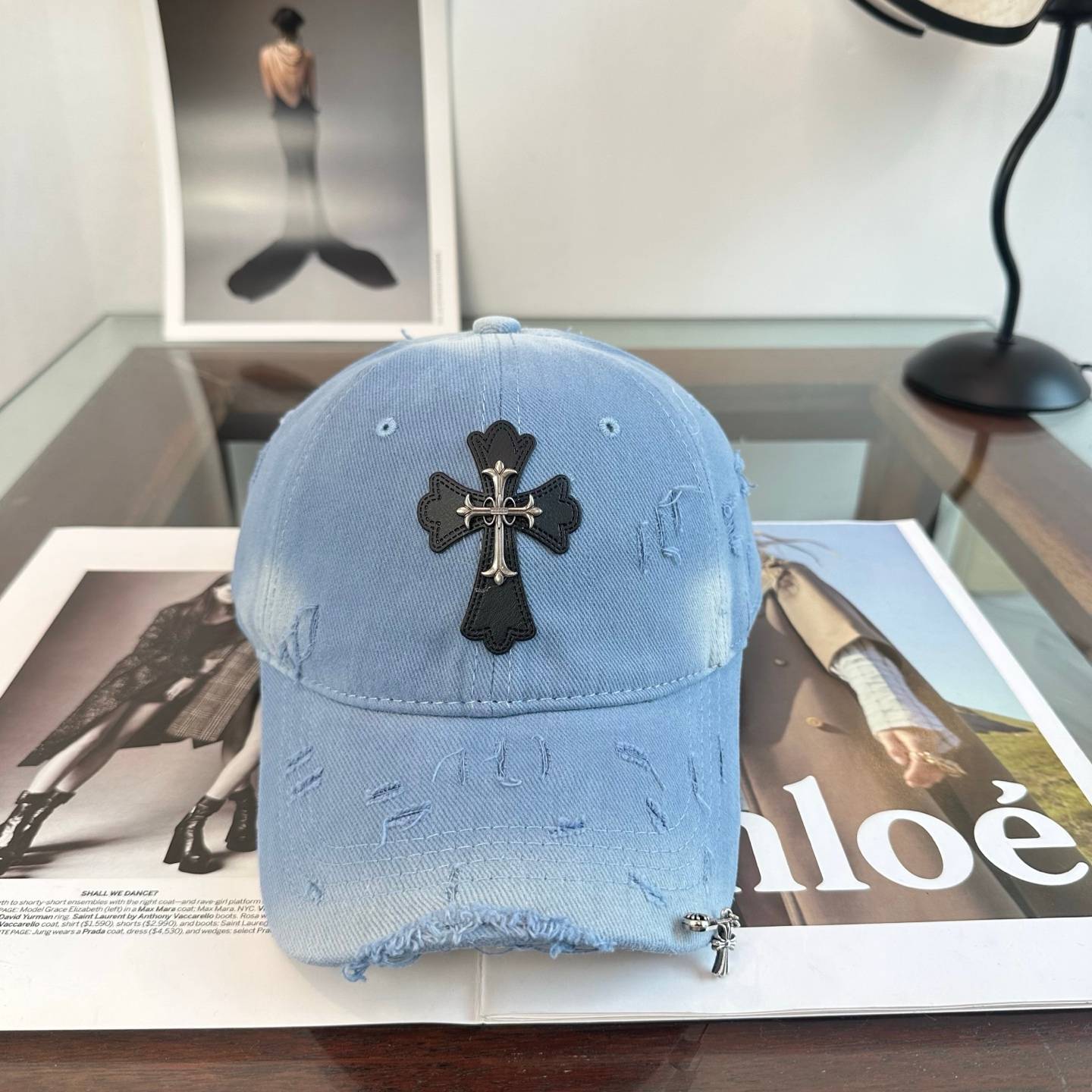 CHROME HEARTS クロムハーツ キャップ ロゴワッペン ローキャップ コットン メンズ レディース ユニセックス ストリート 古着風 - 画像 6