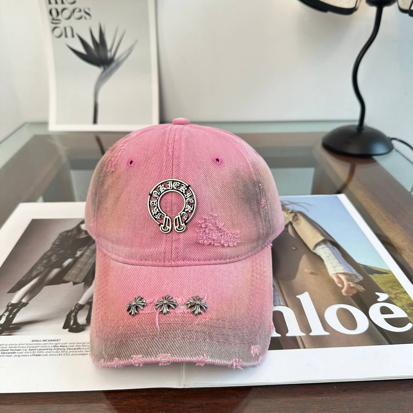 CHROME HEARTS クローズハート キャップ ベースボールキャップ ロゴ刺繍 デニム ローファイ ブラック ホワイト ベージュ カーキ - 画像 2