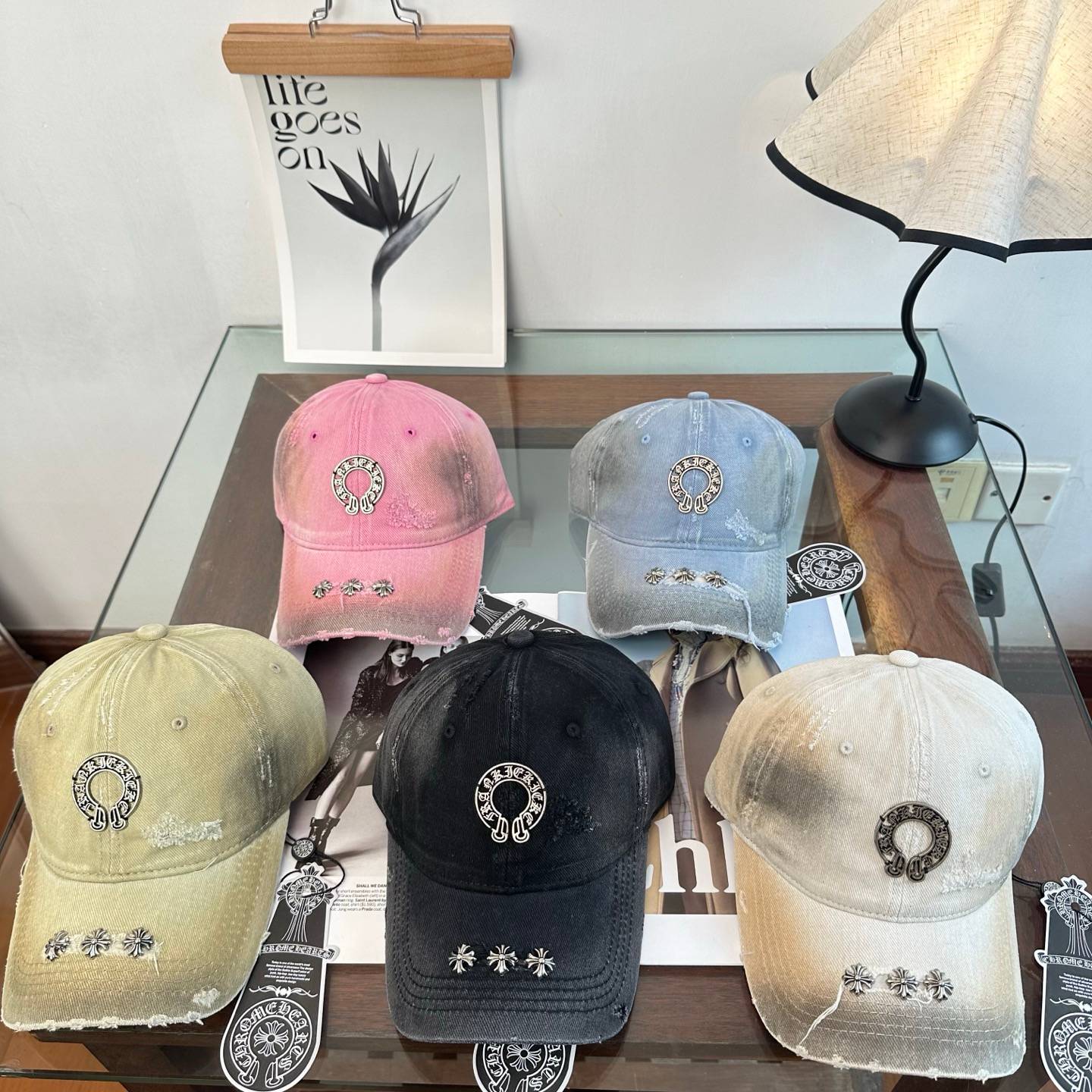 CHROME HEARTS クローズハート キャップ ベースボールキャップ ロゴ刺繍 デニム ローファイ ブラック ホワイト ベージュ カーキ - 画像 6