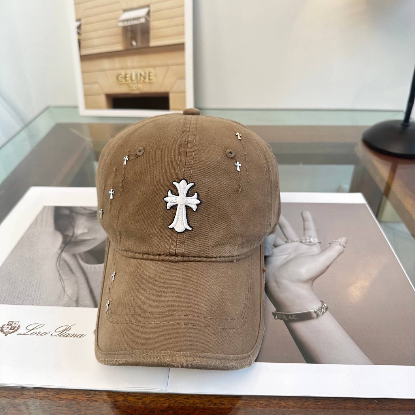 CHROME HEARTS クローズハート キャップ ベースボールキャップ ロゴ刺繍 デニム ローファイ ブラック ホワイト ベージュ カーキ - 画像 7