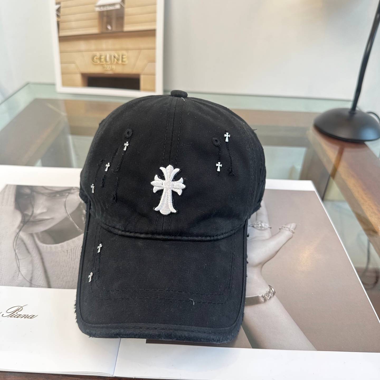 CHROME HEARTS クローズハート キャップ ベースボールキャップ ロゴ刺繍 デニム ローファイ ブラック ホワイト ベージュ カーキ - 画像 10