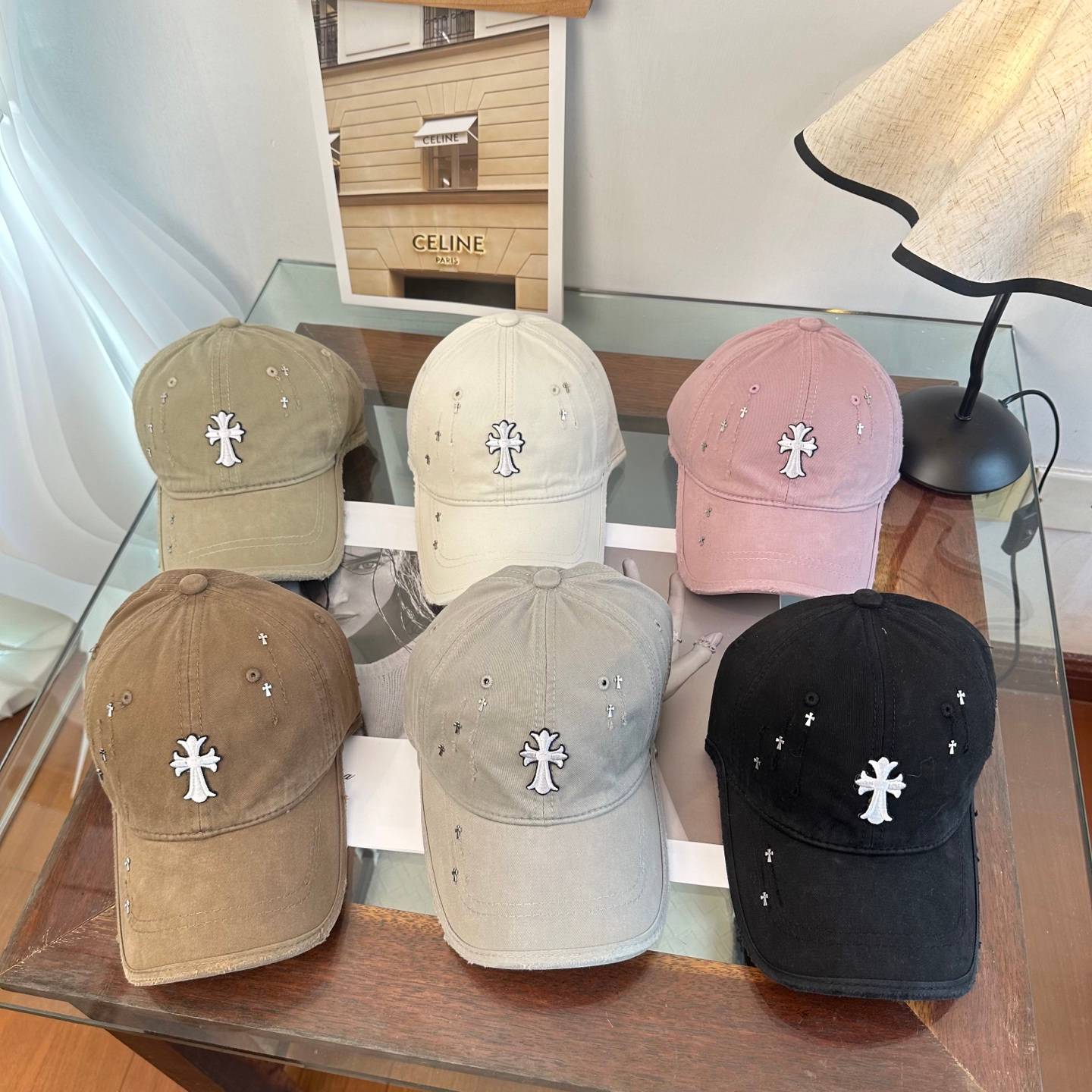 CHROME HEARTS クローズハート キャップ ベースボールキャップ ロゴ刺繍 デニム ローファイ ブラック ホワイト ベージュ カーキ - 画像 13