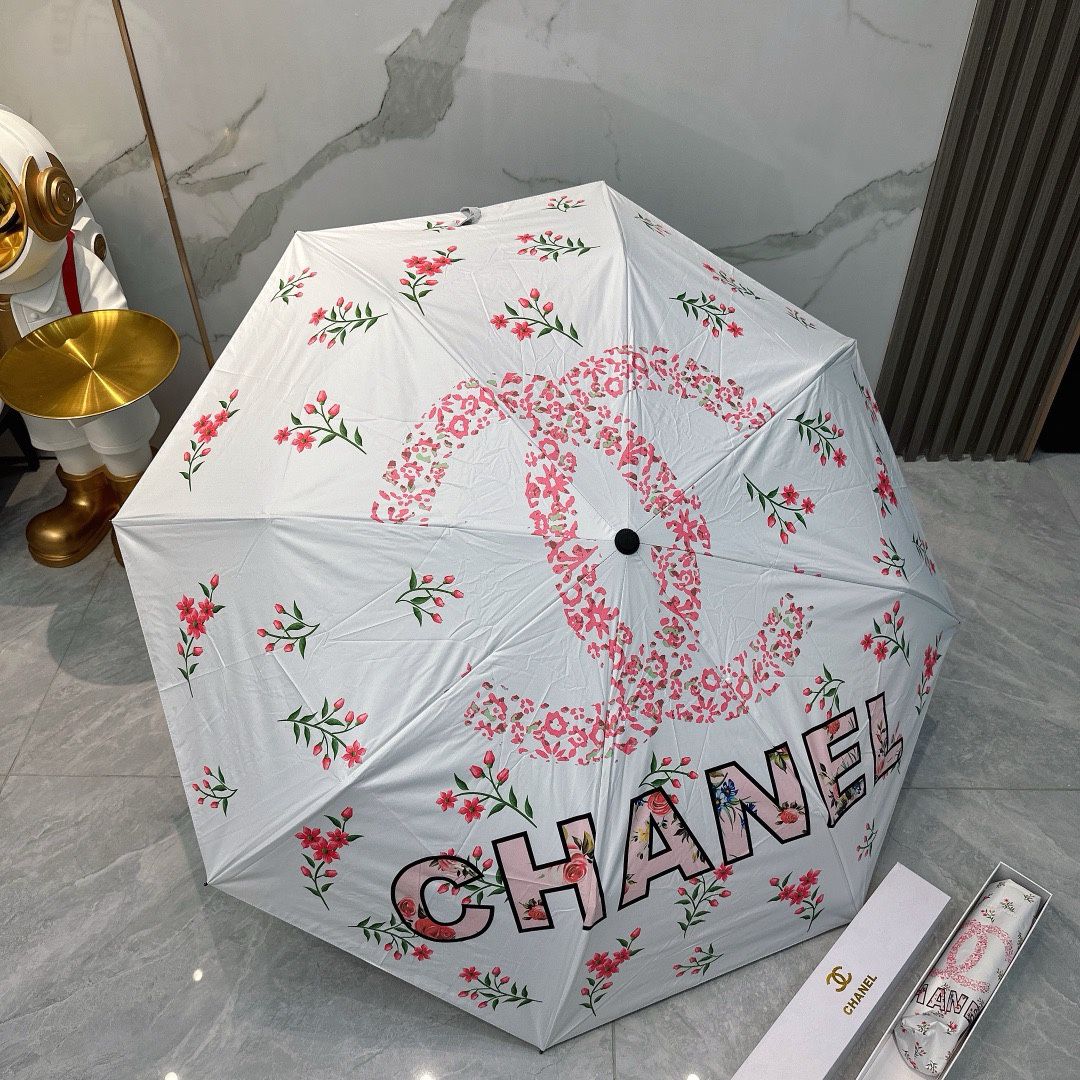 レディース折りたたみ傘　ワンタッチ開閉　CHANEL　シャネル　日傘雨傘　おしゃれ　人気ブランド晴雨兼用傘　5種