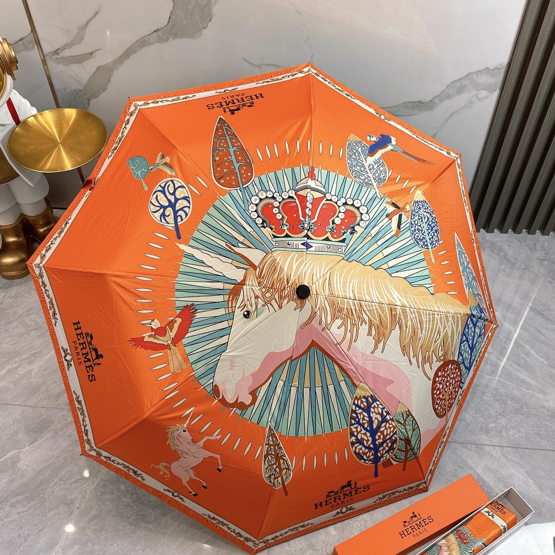 HERMES　エルメス　かさ　傘　日傘雨傘　折りたたみ傘　ワンタッチ開閉アンブレラ　UVカット　晴雨兼用傘　超撥水　9種