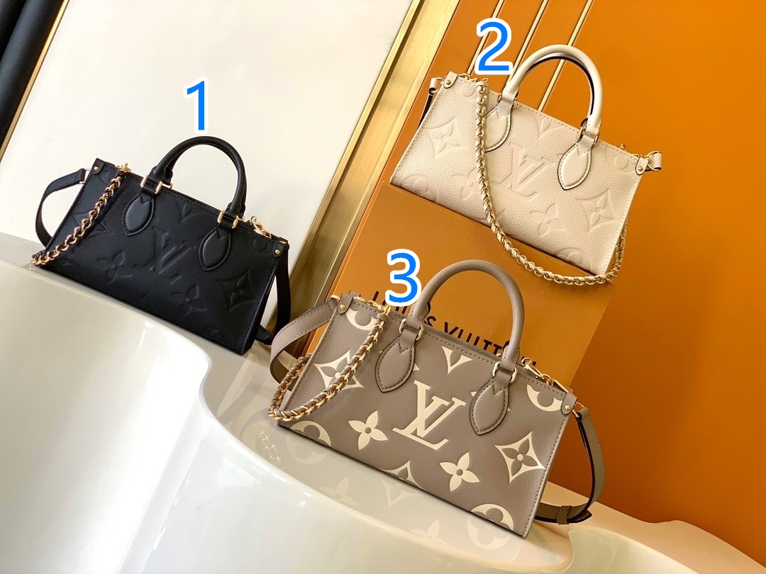 ルイヴィトン　LOUIS VUITTON　オンザゴー EW　OnTheGo East West　大人可愛い　レディースミニトート　モノグラム　ハンドバッグ　ショルダーバッグ　レディース　3色選択可