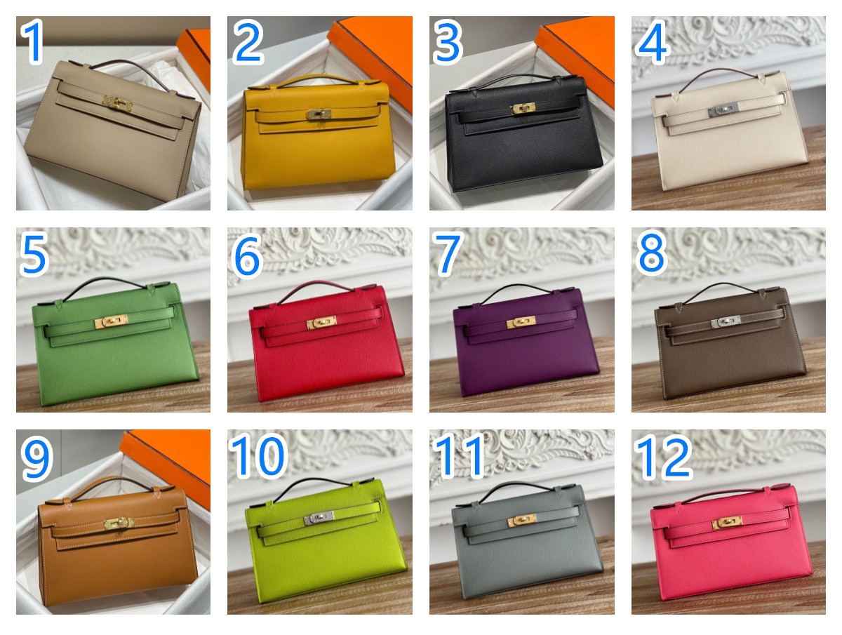 ハーフ手縫い　HERMES　エルメス　ポシェットケリー　エプソン　ミニバッグ　レディース　ハンドバッグ　クラッチバッグ　牛革