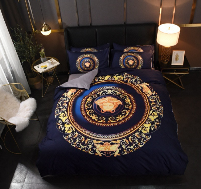 Versace ヴェルサーチ　掛け布団カバーセット4点　ダブルサイズ/キングサイズベッド　綿生地ベッドカバー　新居寝具用品　選べる9種 - 画像 12