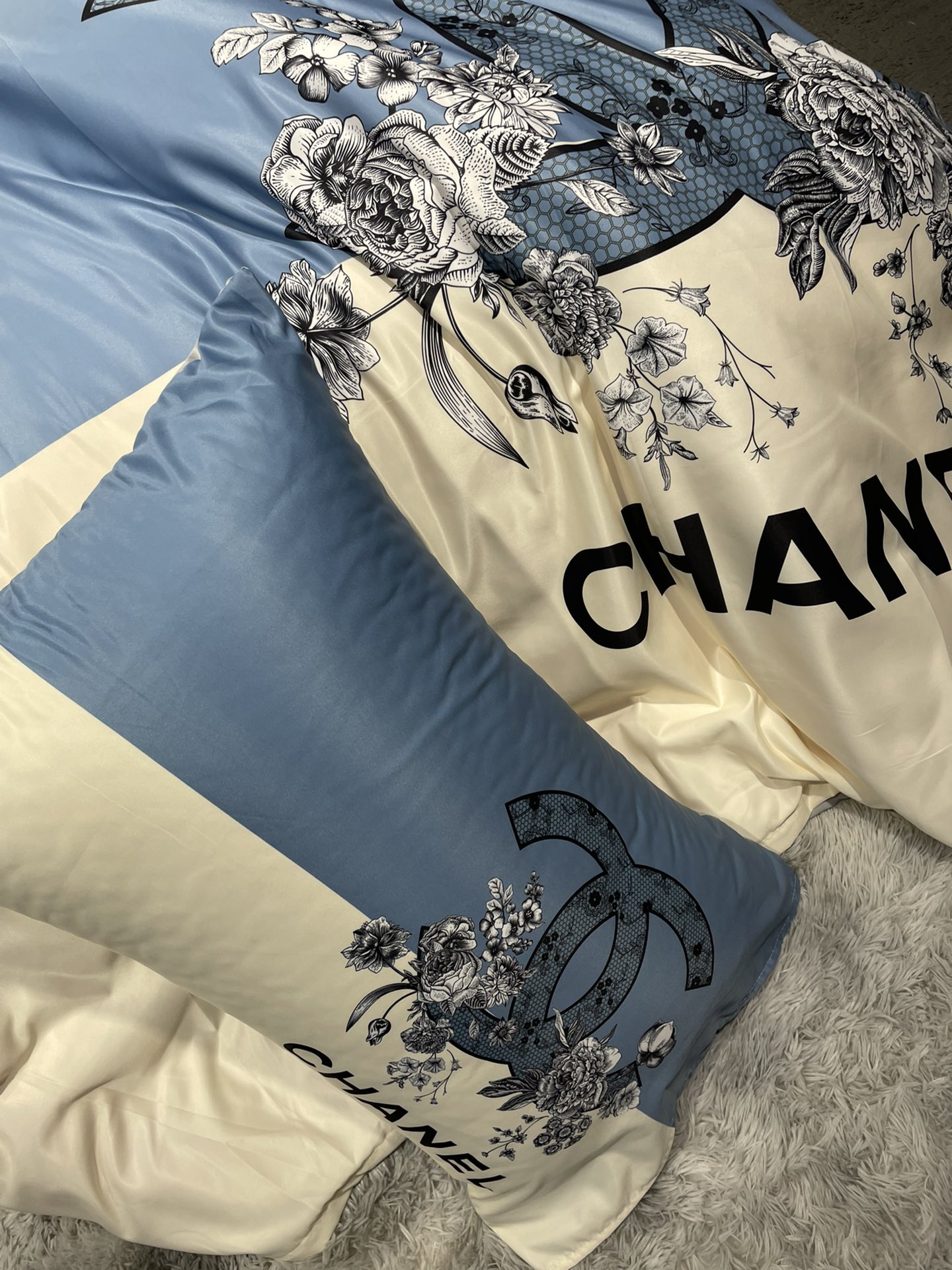 シャネル　掛け布団カバーセット　CHANEL布団カバー4点セット　妙趣の絵柄寝具ベッド用品夏3色　心地よい - 画像 9