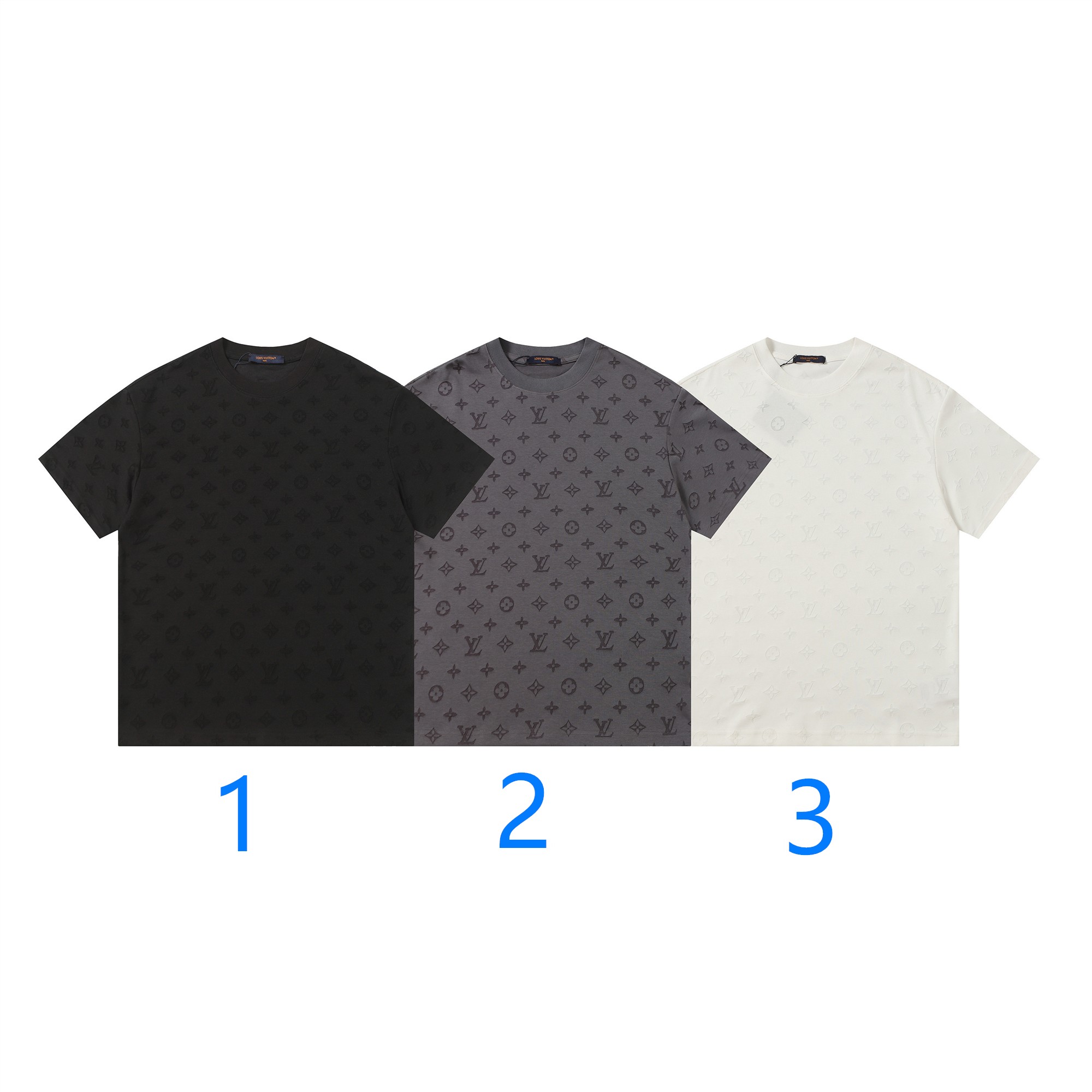 Louis Vuitton　ルイヴィトン　モノグラム　半袖シャツ　Ｔシャツ　シャツ　T-Shirt　3色　クルーネック　コットン100％　黒/灰/白