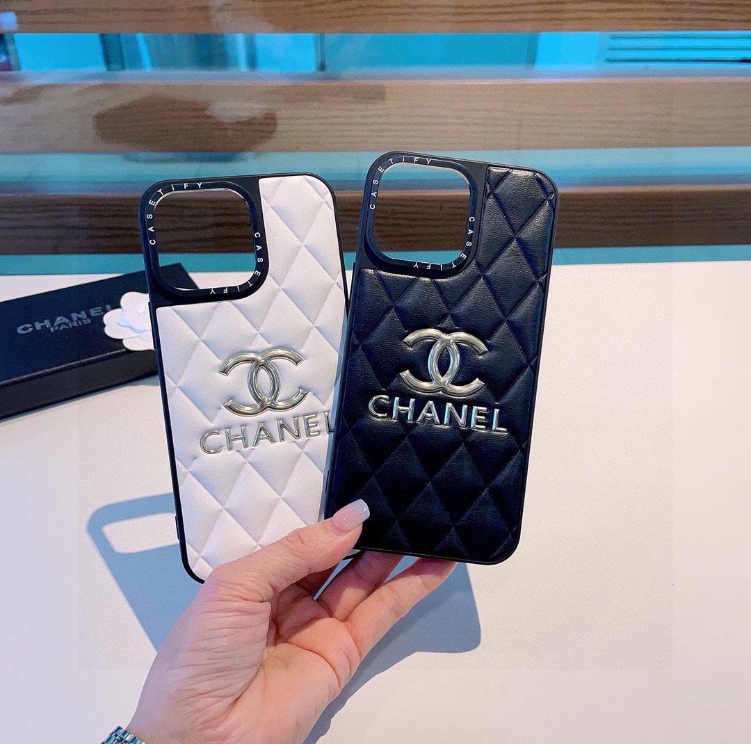 CHANEL シャネル バイカラー ロゴTシャツ クルーネック コットン ホワイト ブラック