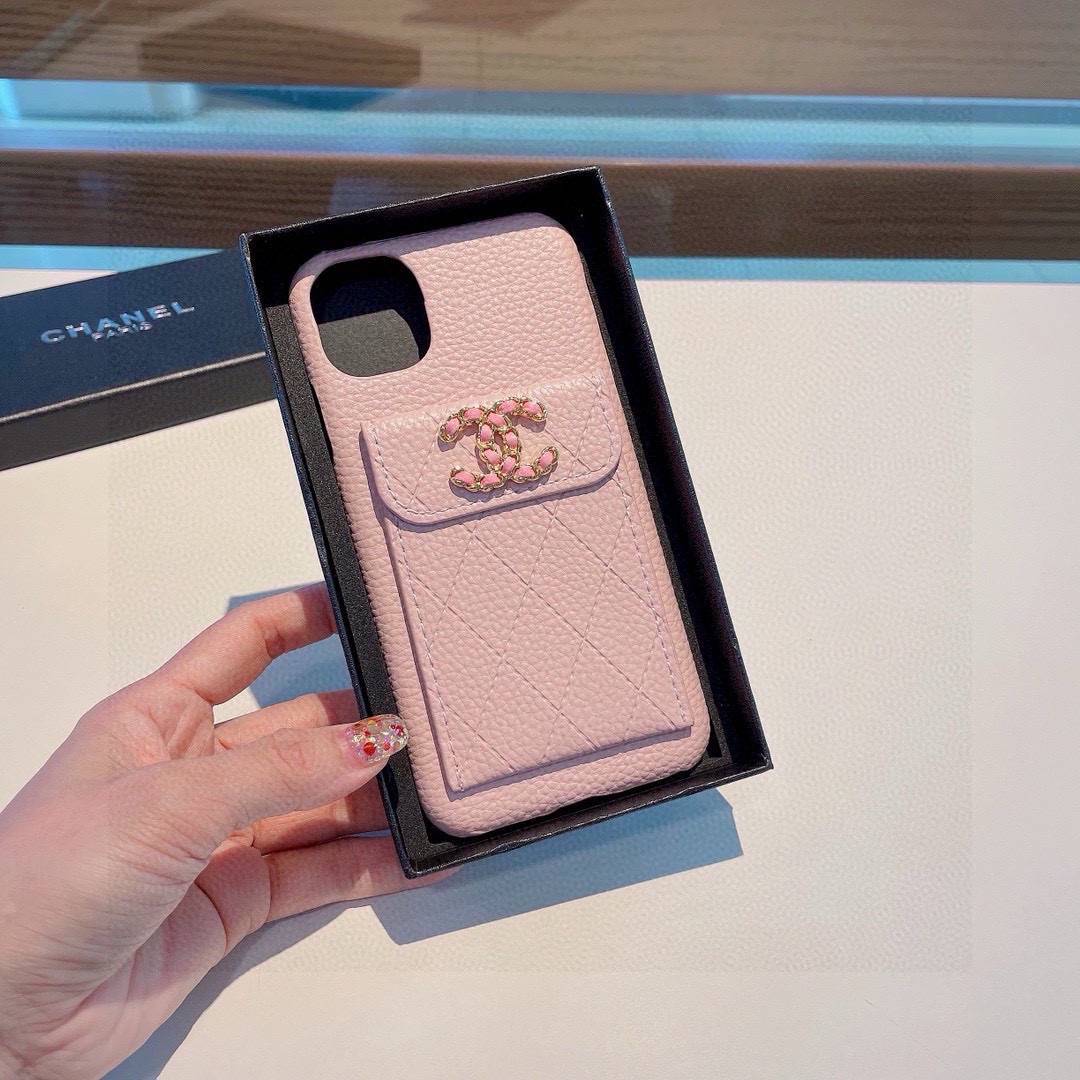 CHANEL シャネル カードケース 手帳型 iPhone15 Pro Max リッチなレザー ラグジュアリー ピンク - 画像 2