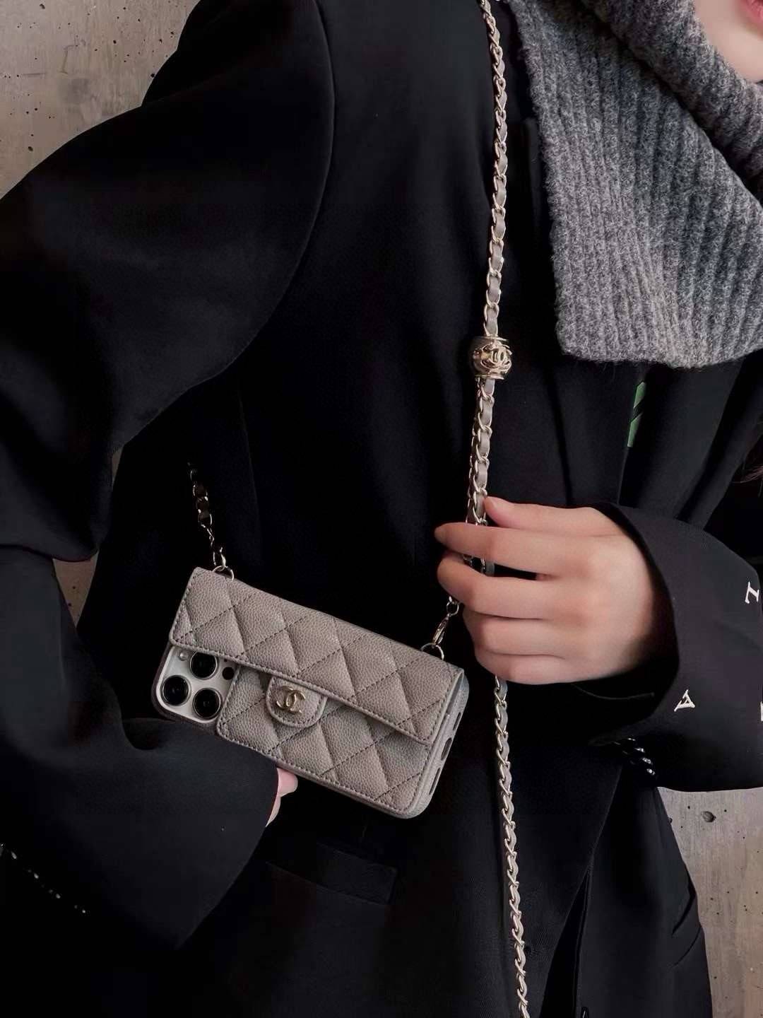 CHANEL シャネル ファッションスマホケース チェンジングチェーン フェイクレザー ロゴ付き シャネル風 インスタ映え - 画像 2