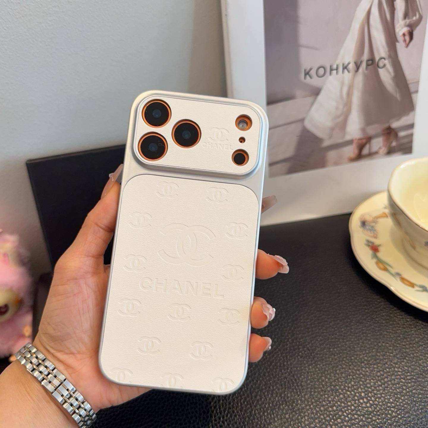 CHANEL シャネル フルカバータイプ シャネルロゴ ミニサイズ プレミアム素材 ホワイト - 画像 8
