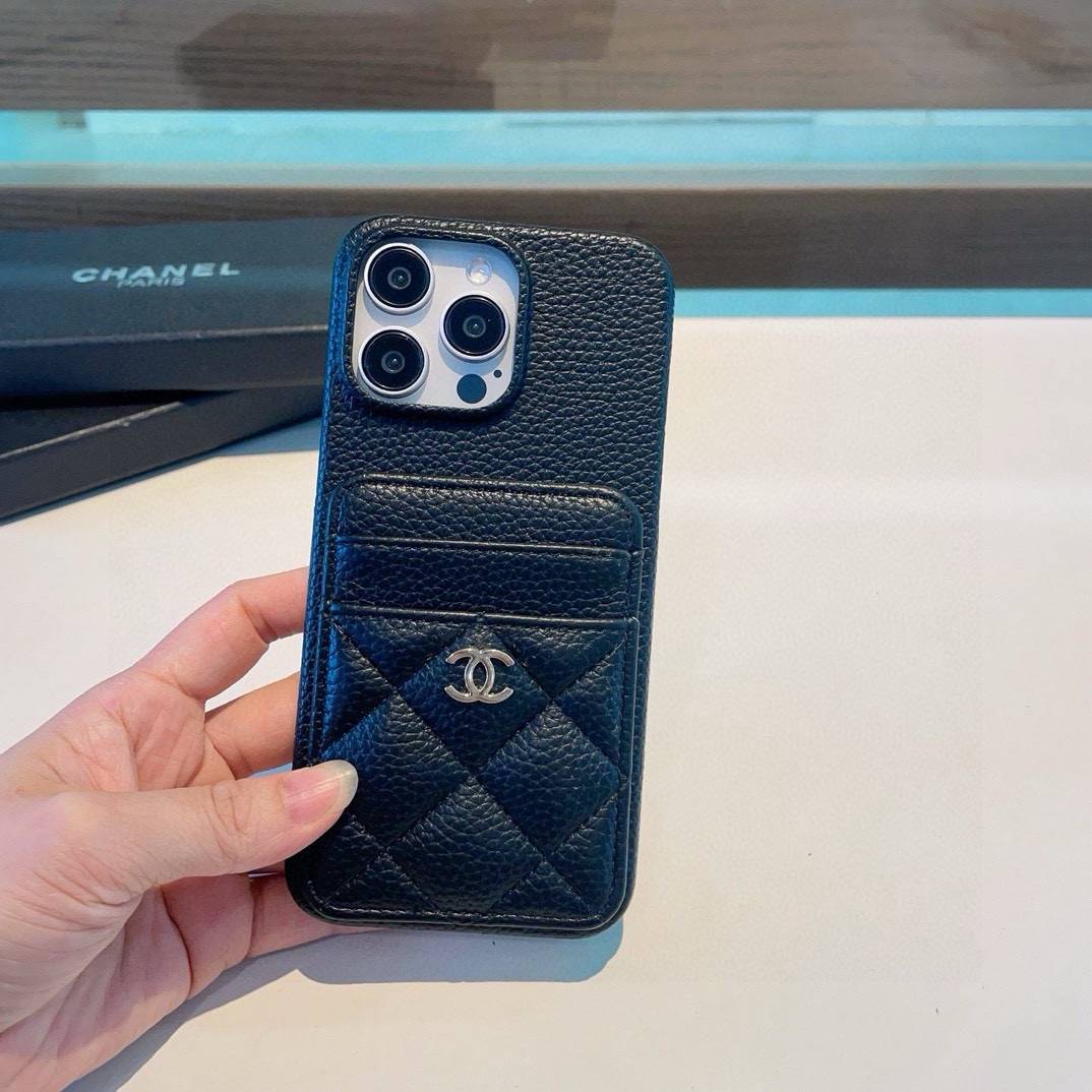 CHANEL シャネル カードケース 手帳型 スマホケース ロゴTシャツ クルーネック フレンチスリーブ ブラック - 画像 3