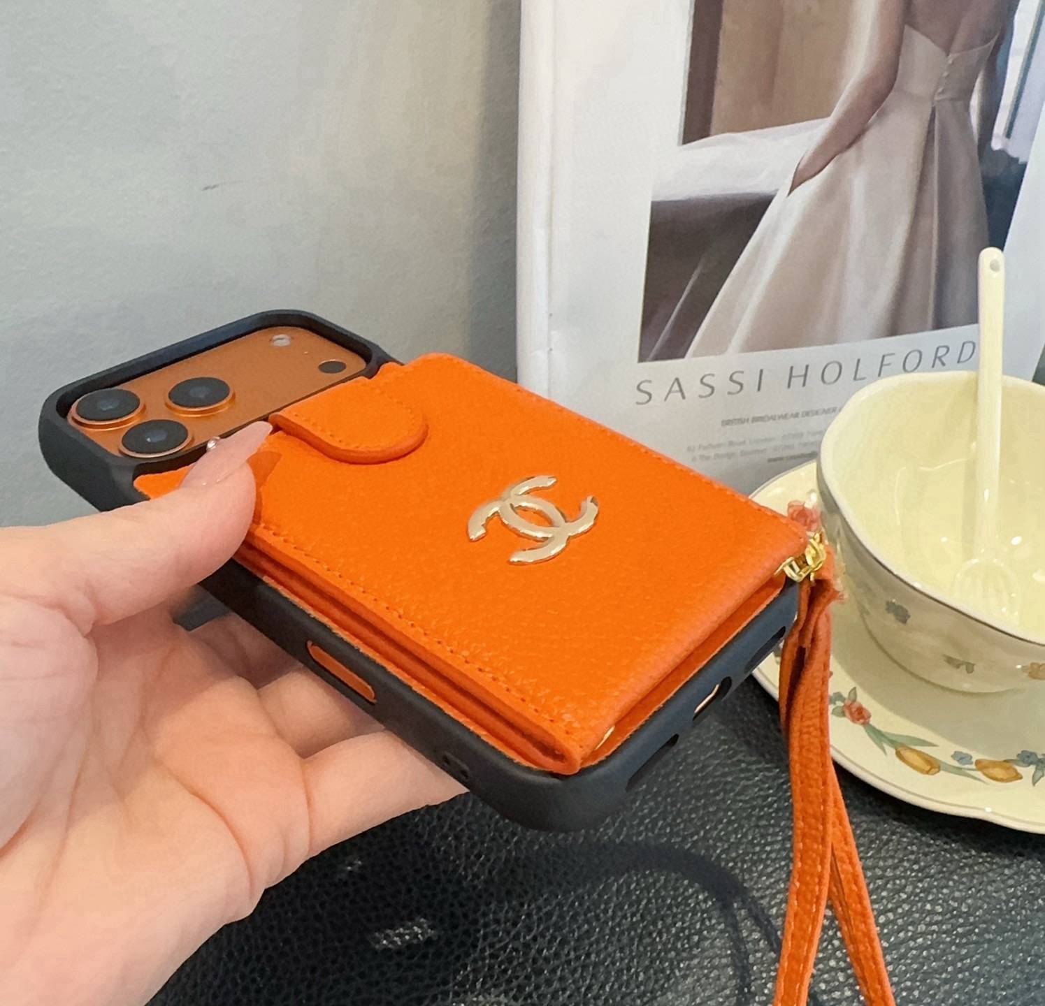 CHANEL シャネル カードケース 手帳型 スマホケース ココマーク ロゴ ファッション ホワイト ブラック - 画像 5