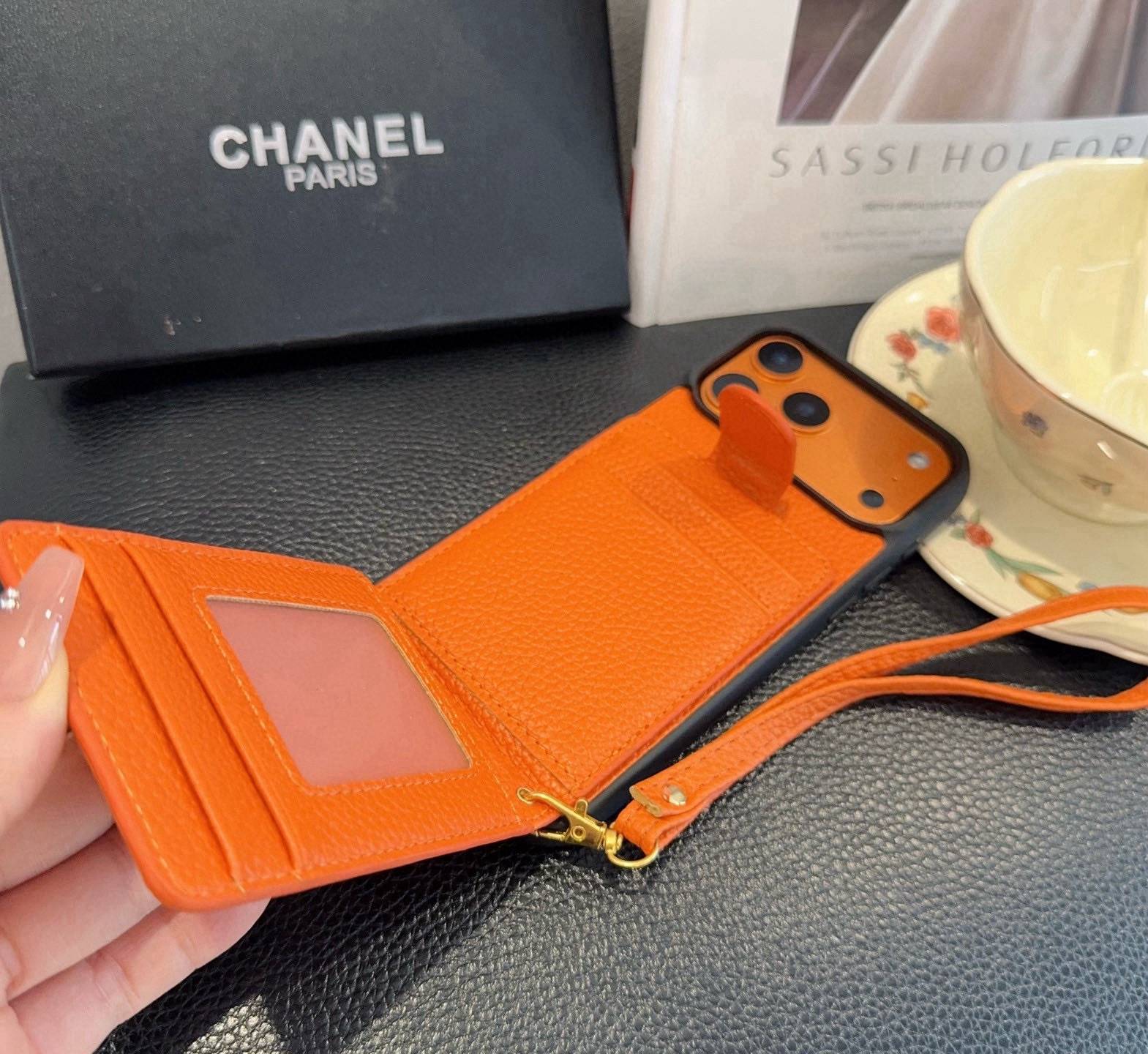 CHANEL シャネル カードケース 手帳型 スマホケース ココマーク ロゴ ファッション ホワイト ブラック - 画像 6