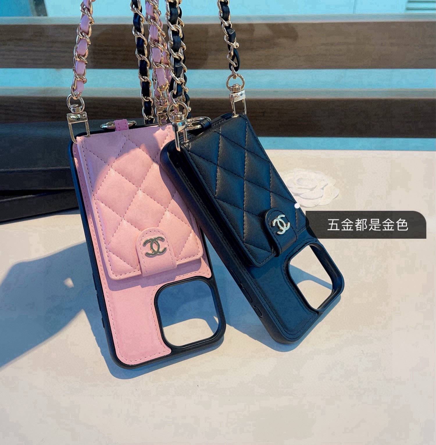 CHANEL シャネル カードケース フォンケース バイカラー ロゴマーク ファッション 高級感 ブラック - 画像 9